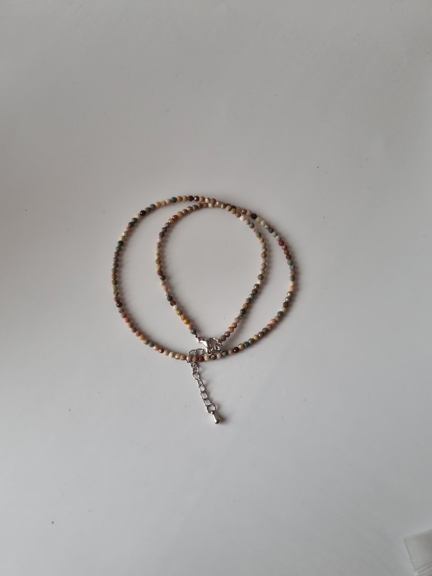 Handmade natural Stone Rhodonite choker 2-3mm beads beautiful