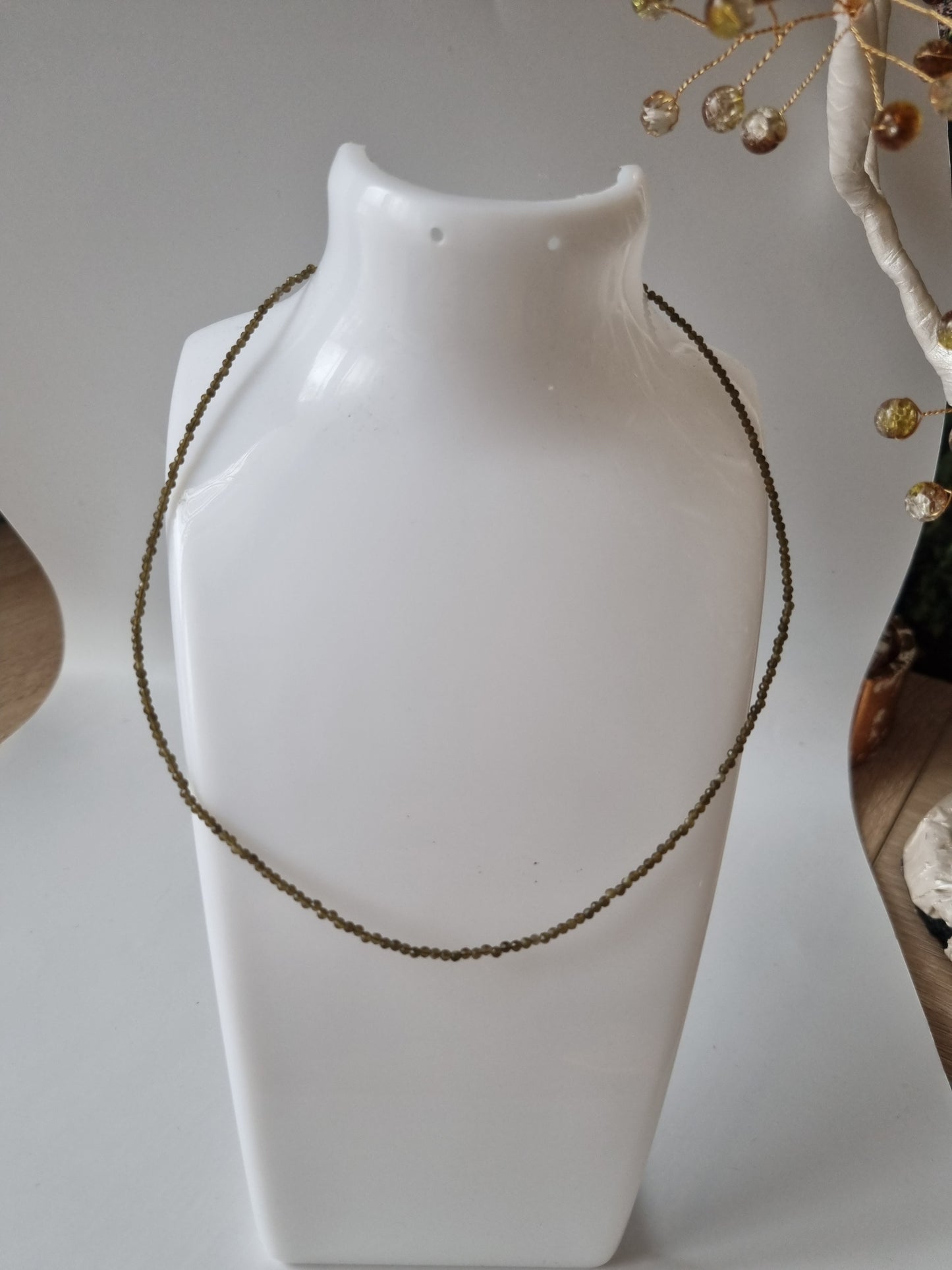 Handmade Golden obsidian natural stone 2-3mm faceted beads beautiful choker
