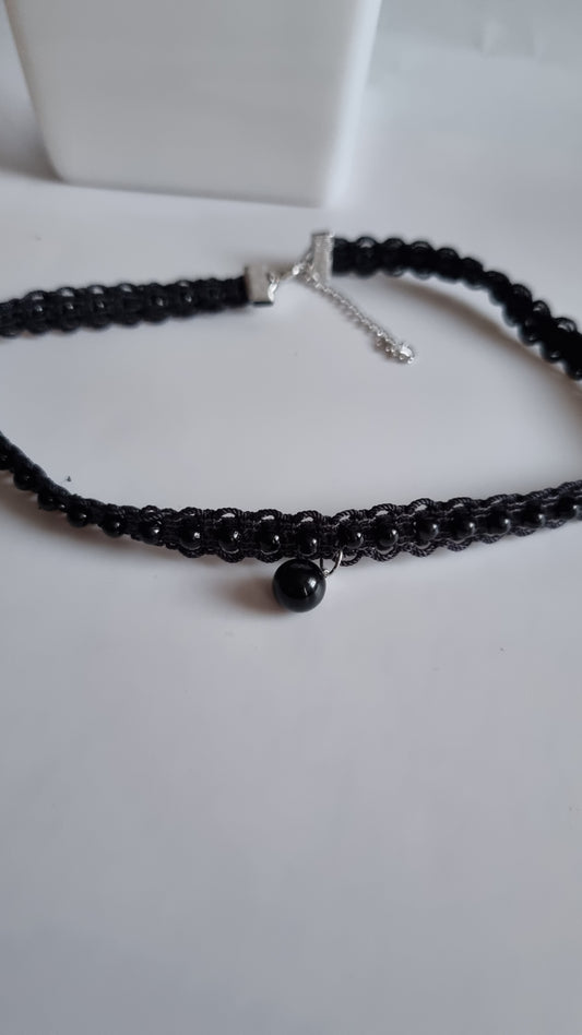 Choker with pearl and freshwater pearl pendant