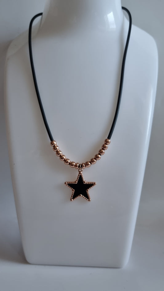 Necklace with rose gold plated pendant