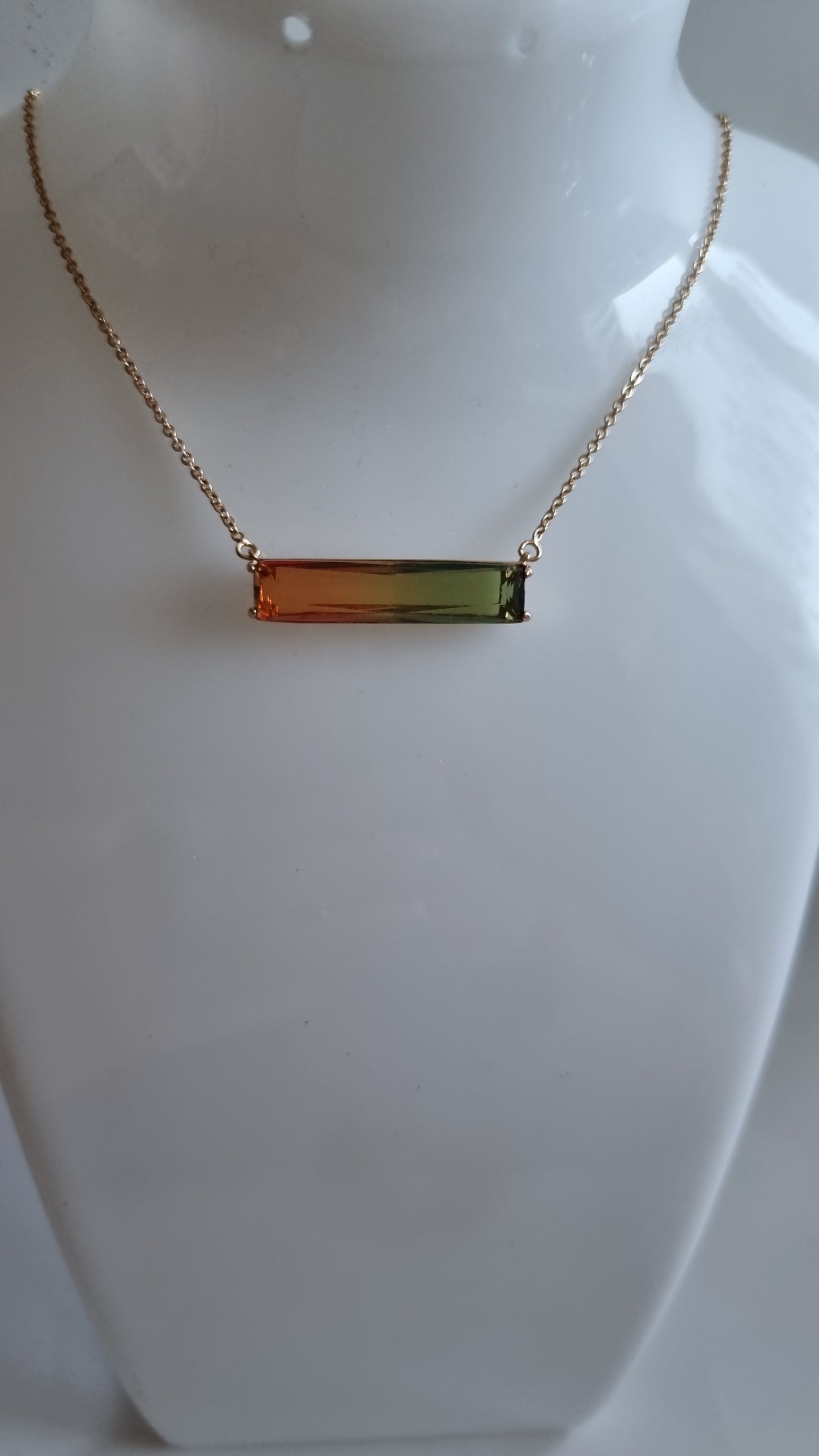 18kr.gold plated necklace su multicolor zircon pendant