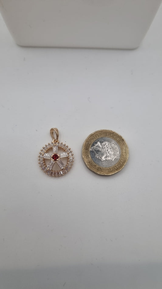 18kr.gold plated pendant with sw.crystal