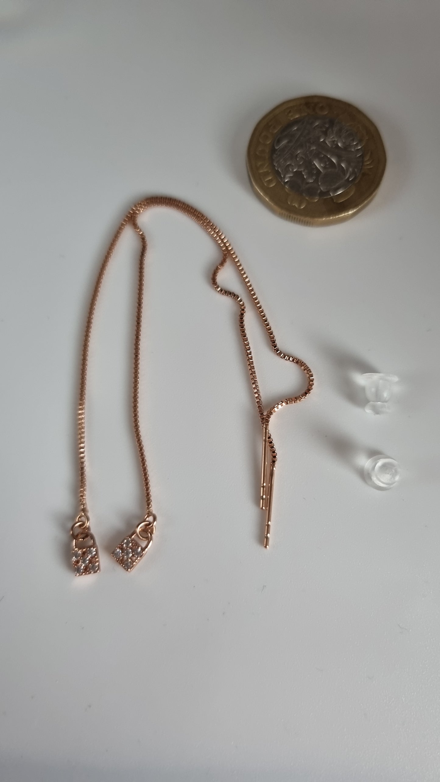 Rose gold plated earrings with sw.crystal