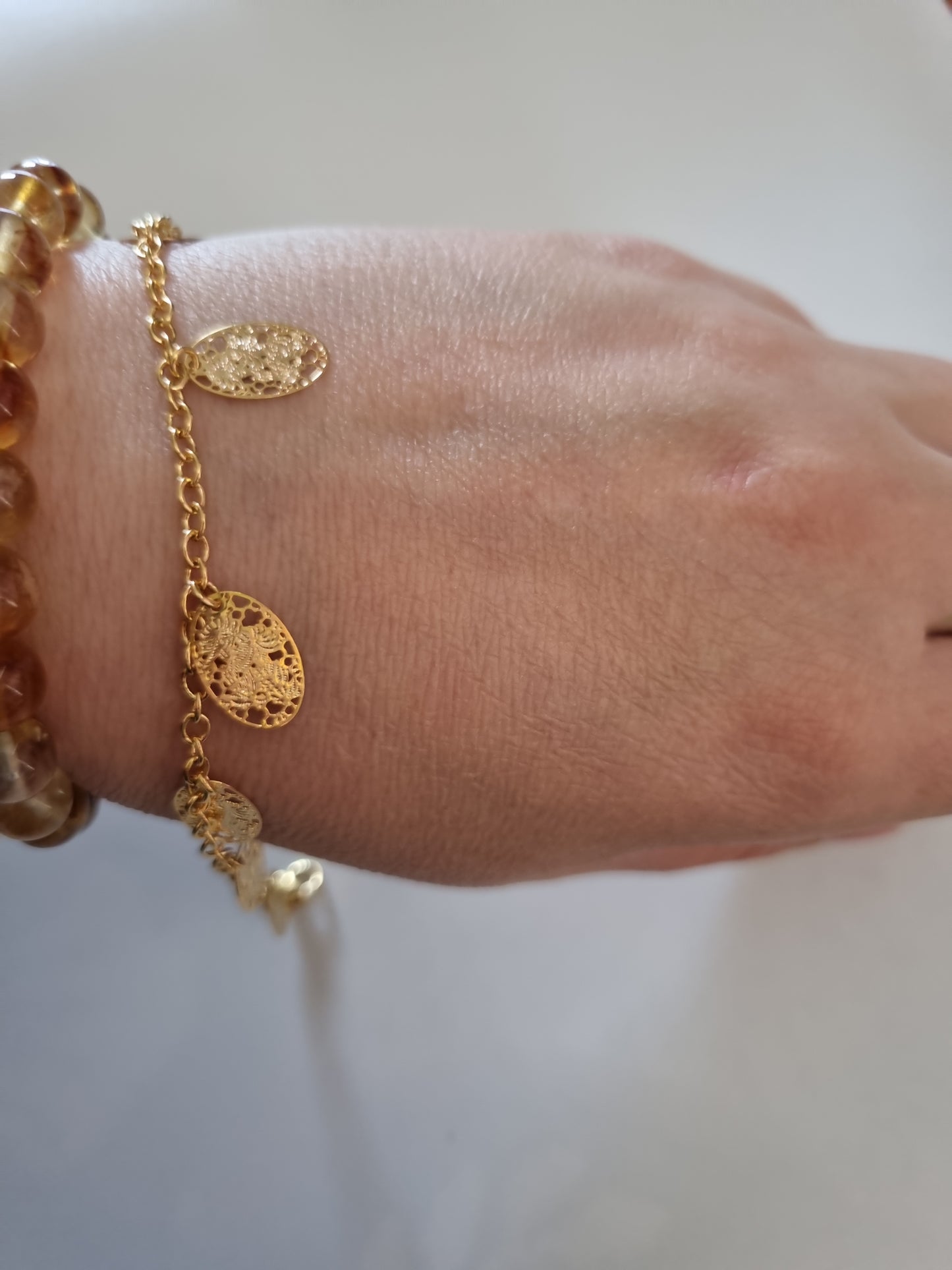 24kr.gold plated bracelet waterproof hypoallergenic free nickel