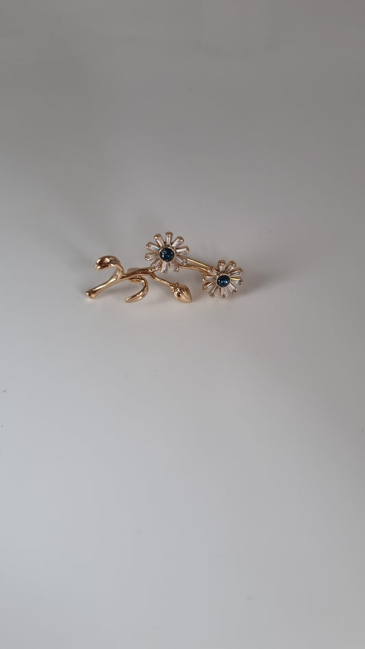 brooche medical gold- gold plated with sw.crystals