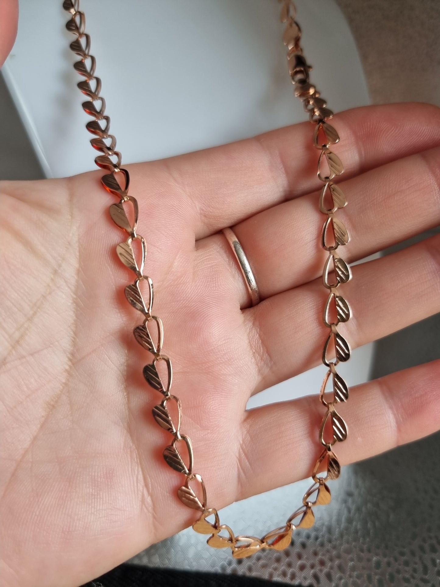 Rose gold plated chain necklace