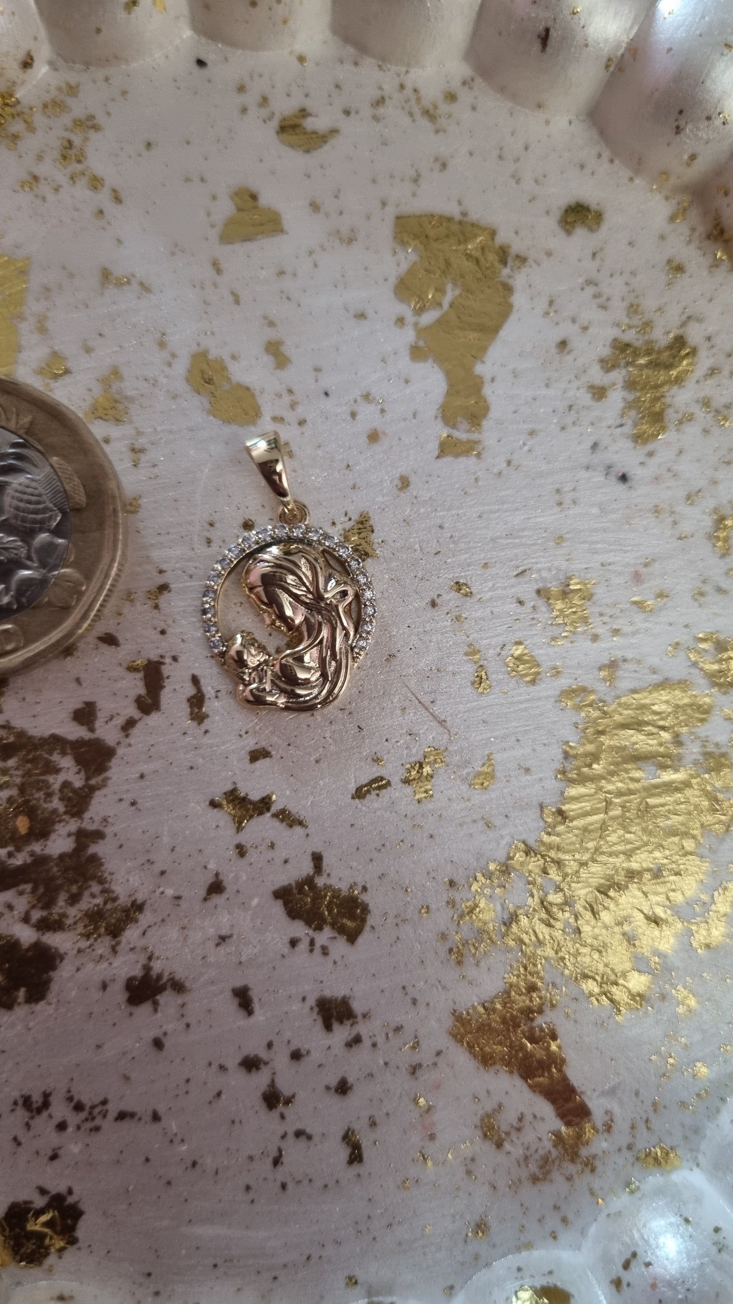 14kr.gold plated pendant with sw.crystal
