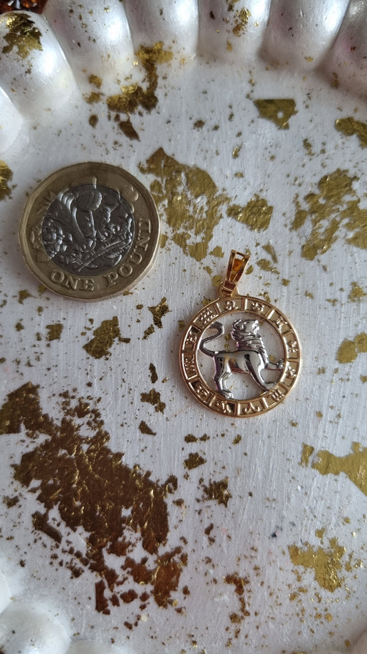 Multicolor gold plated 18kr.& platinum plated colour zodiac