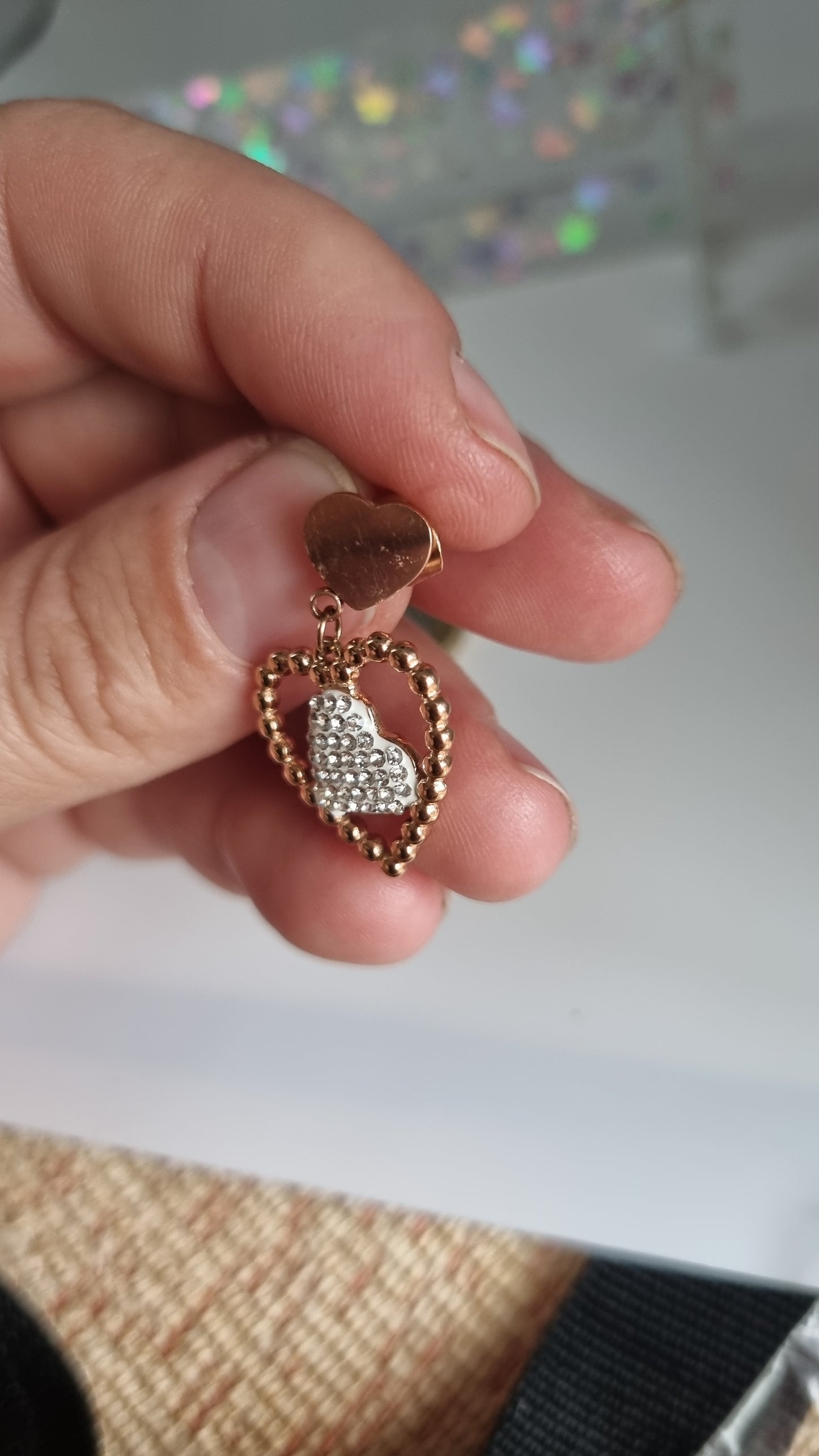 Earings stainless steel with sw.crystal waterproof