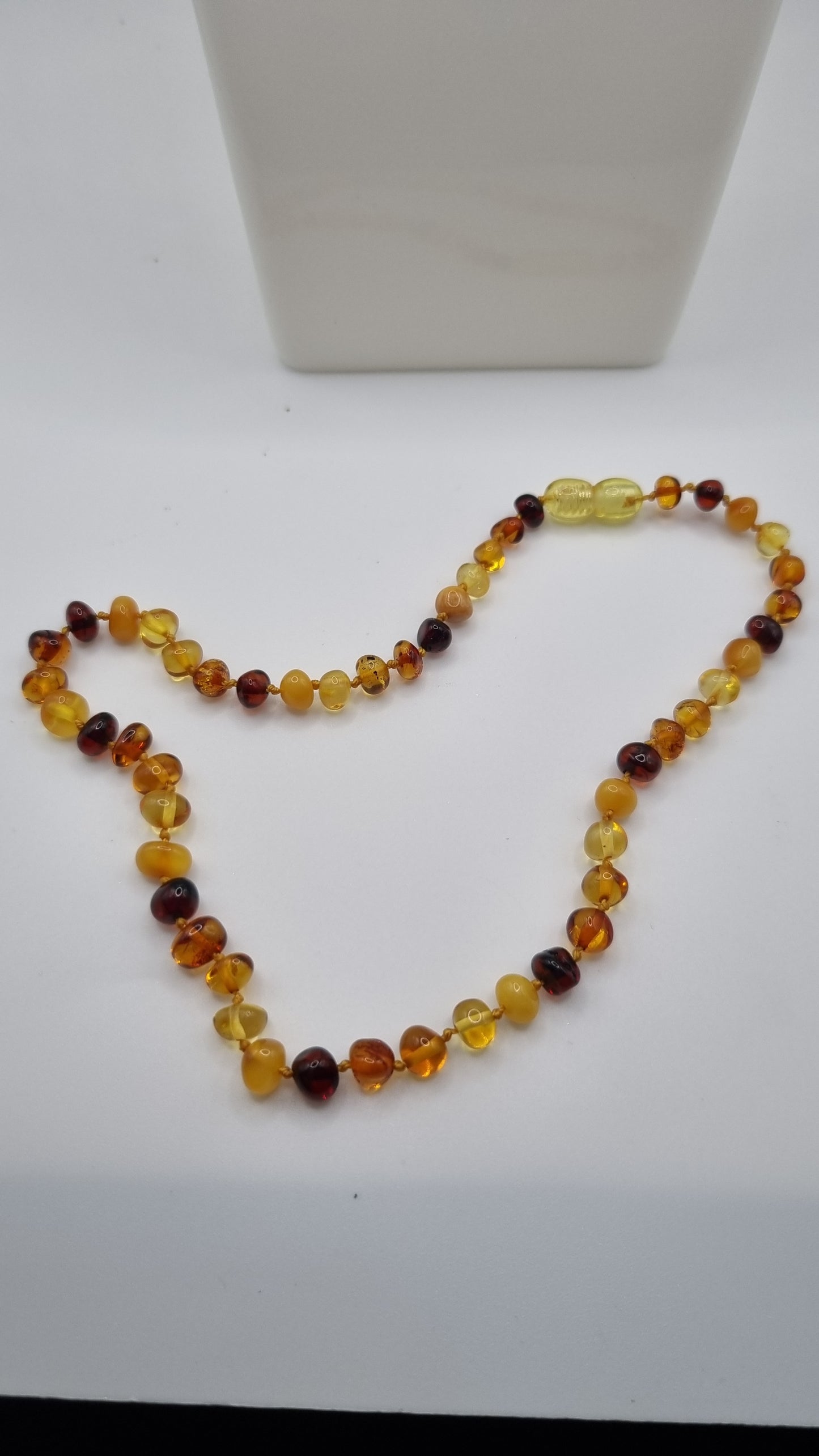 Kids baltic mix color amber necklace handmade