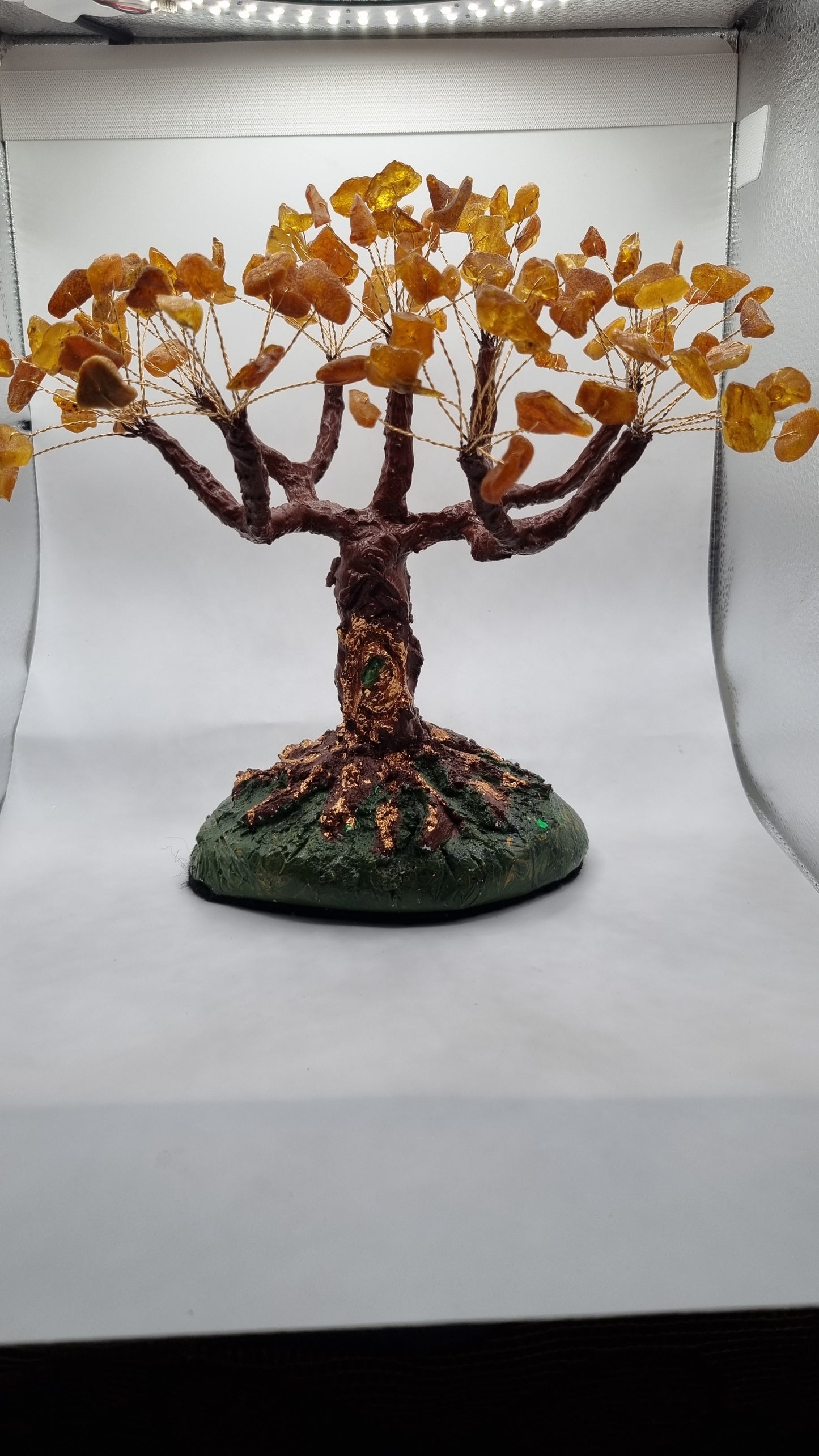 Handmade tree from natural Baltic Amber vary beautiful decor
