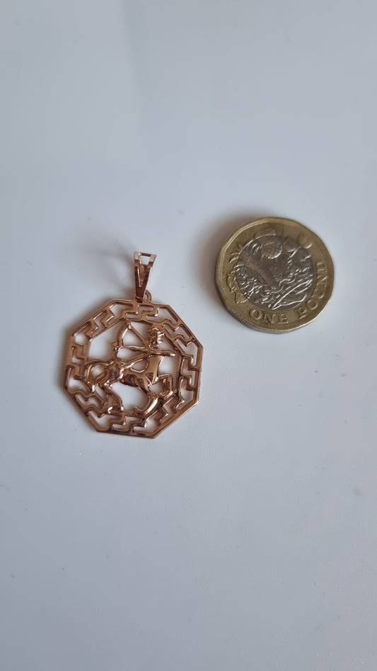 Rose gold plated pendant zodiac waterproof hypoallergenic