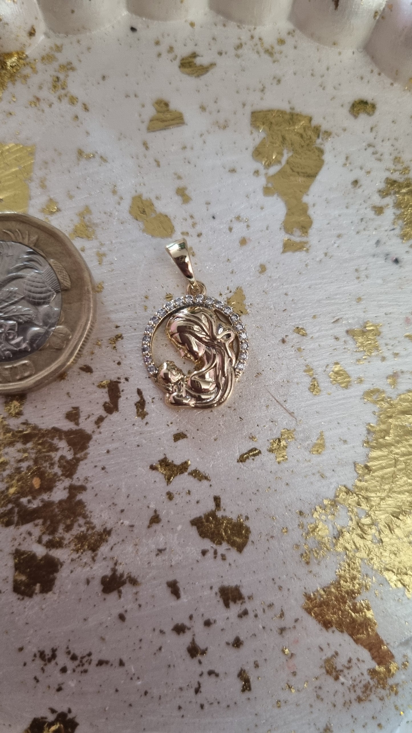 14kr.gold plated pendant with sw.crystal