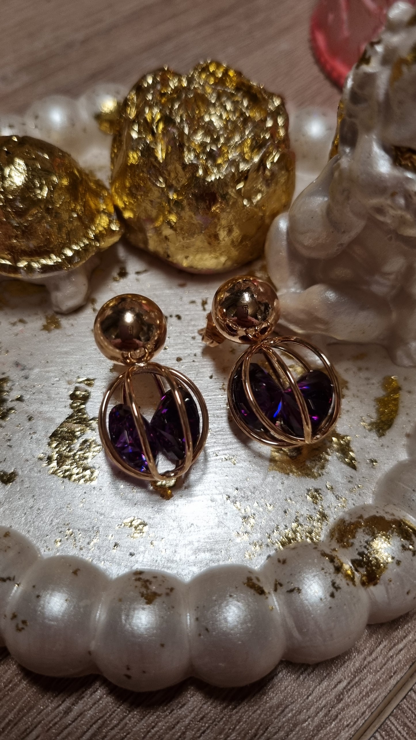18 kr.gold Plated earrings Studs with sw.crystal waterproof free nickel hypoallergenic
