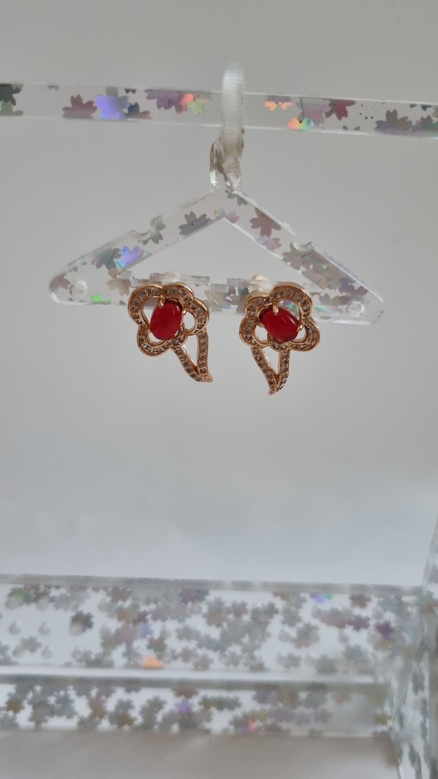 18kr.gold plated earrings Studs earings with zircon stone