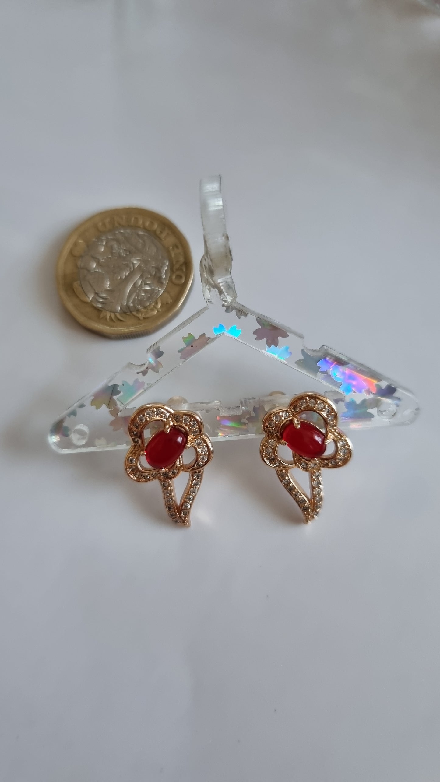 18kr.gold plated earrings Studs earings with zircon stone