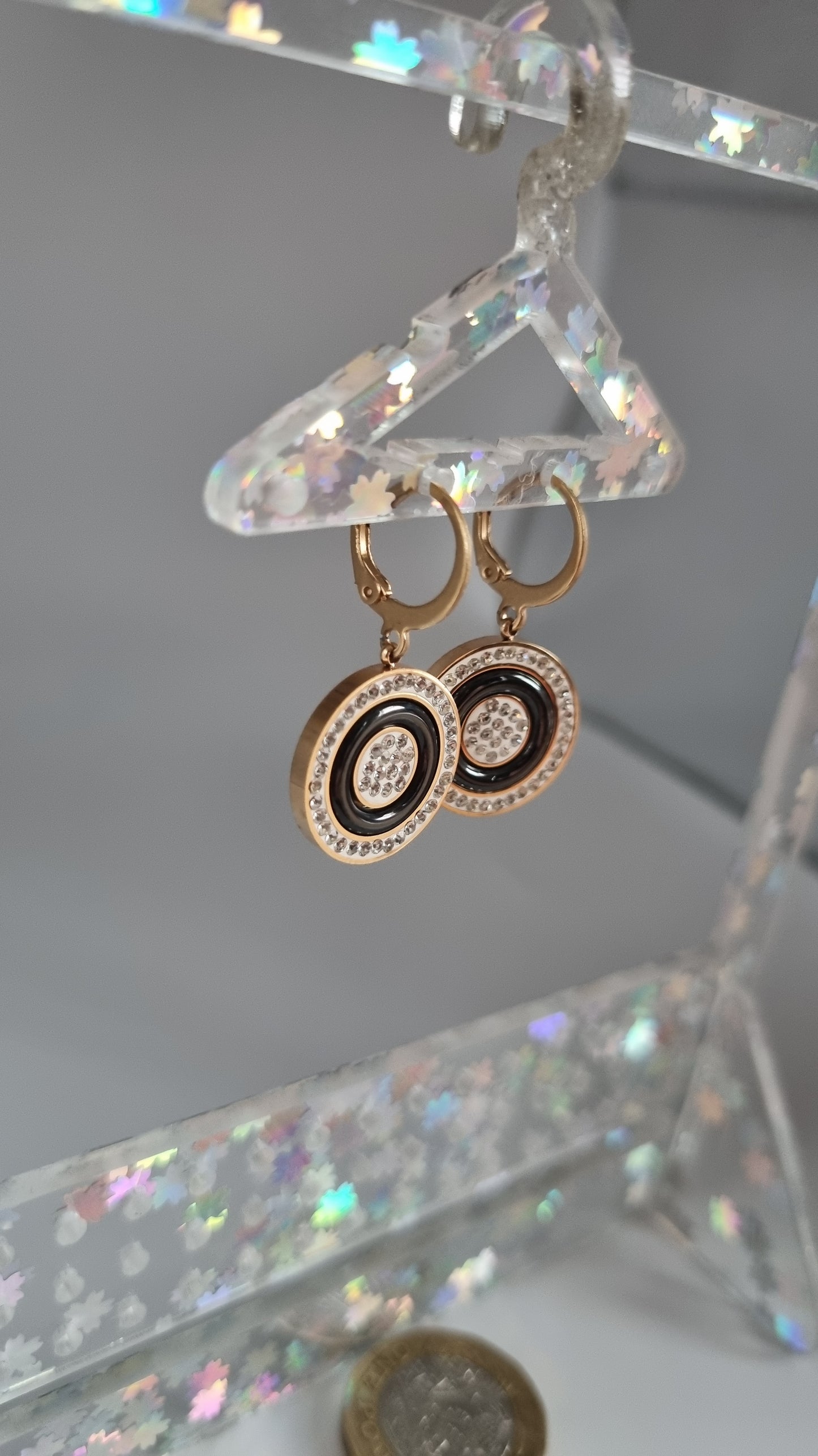 Stainless steel rose gold plated earrings with sw.crystal