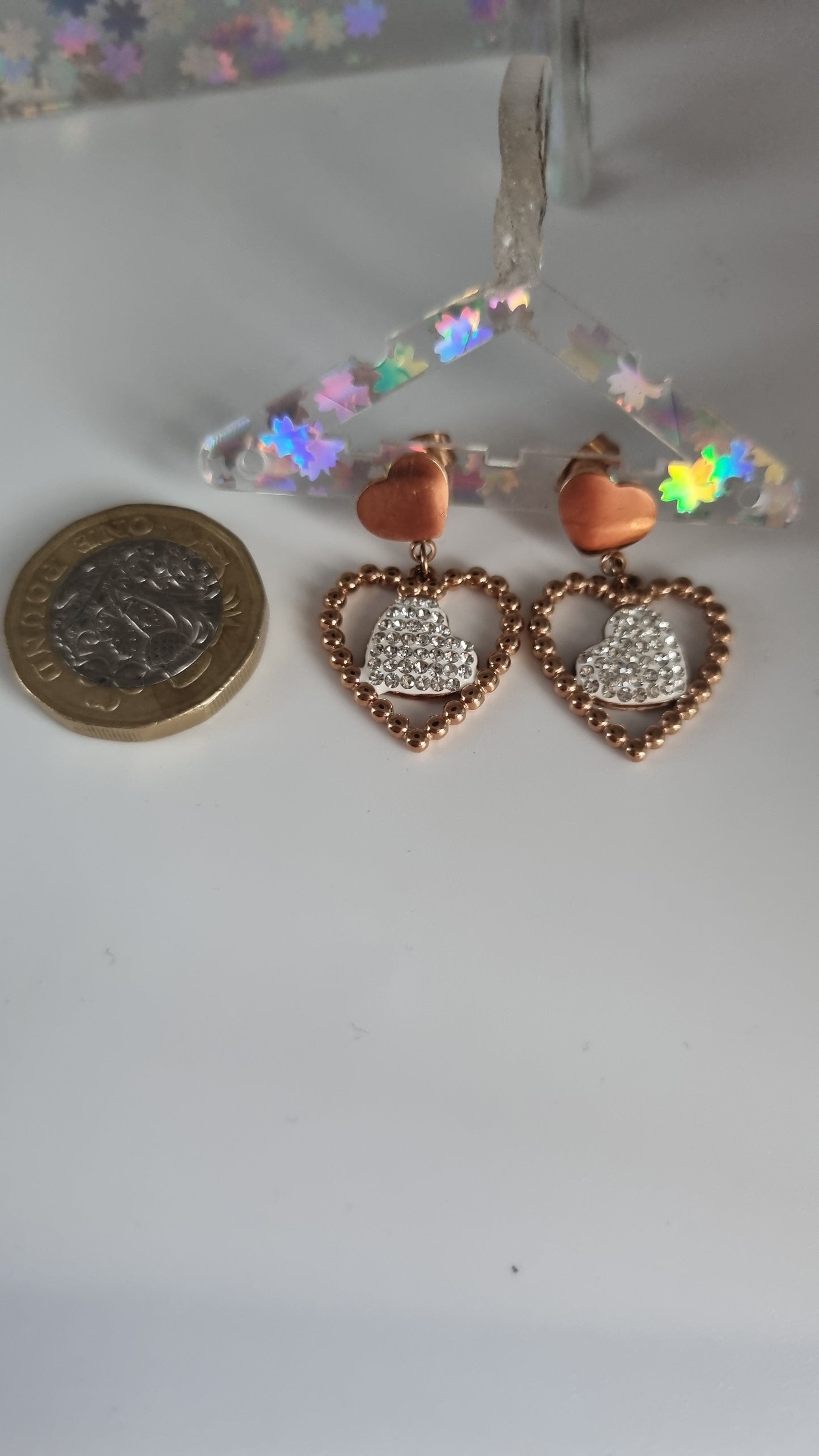Earings stainless steel with sw.crystal waterproof