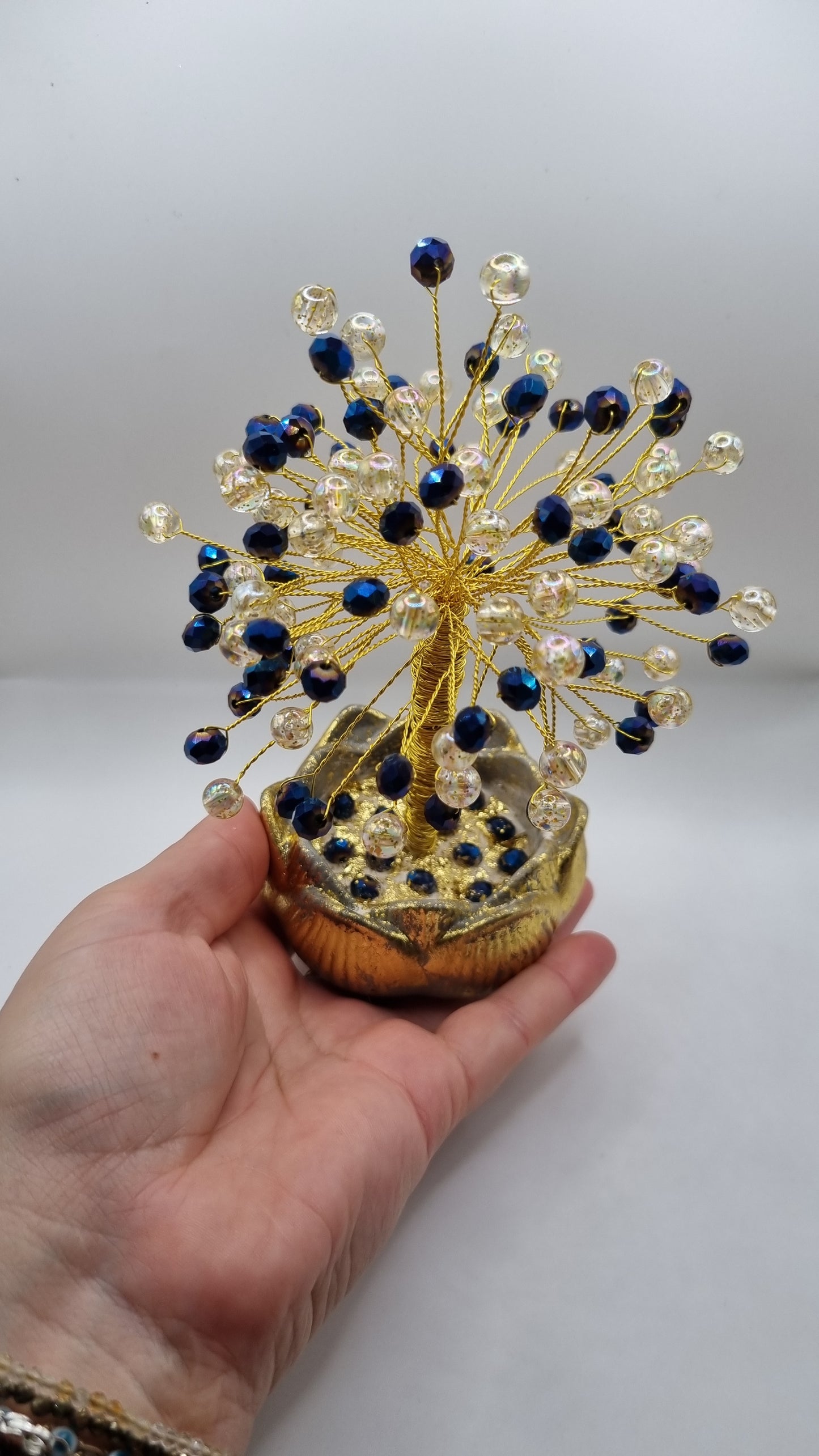 Beautiful handmade tree in the lotus jar decor jewellery for your at home