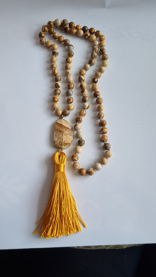 Handmade natural Stone jasper  necklace made with love