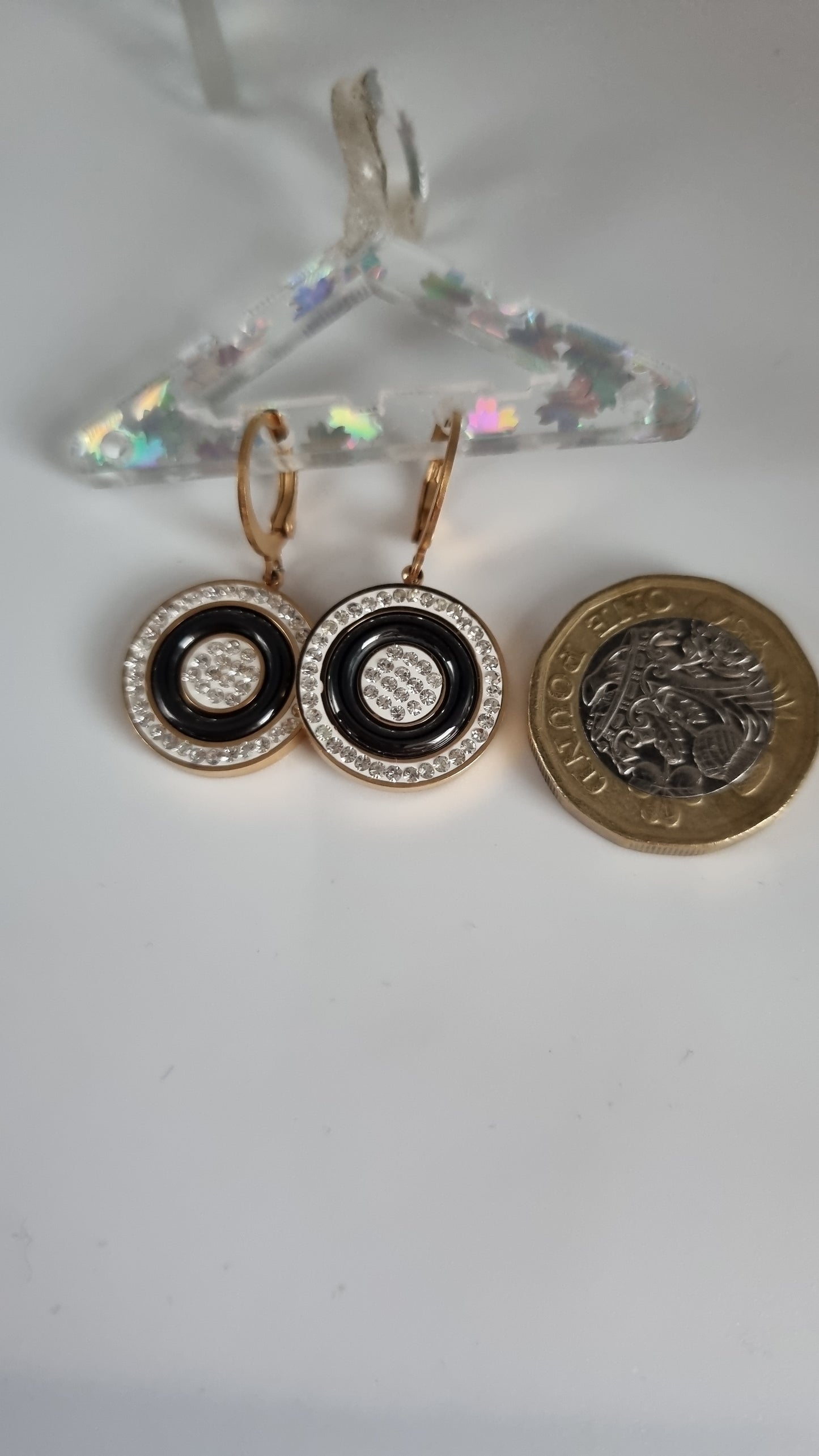 Stainless steel rose gold plated earrings with sw.crystal