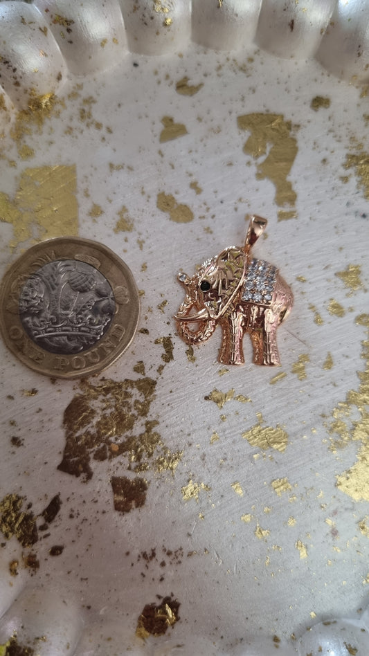 18kr.gold plated pendant with zircon stone