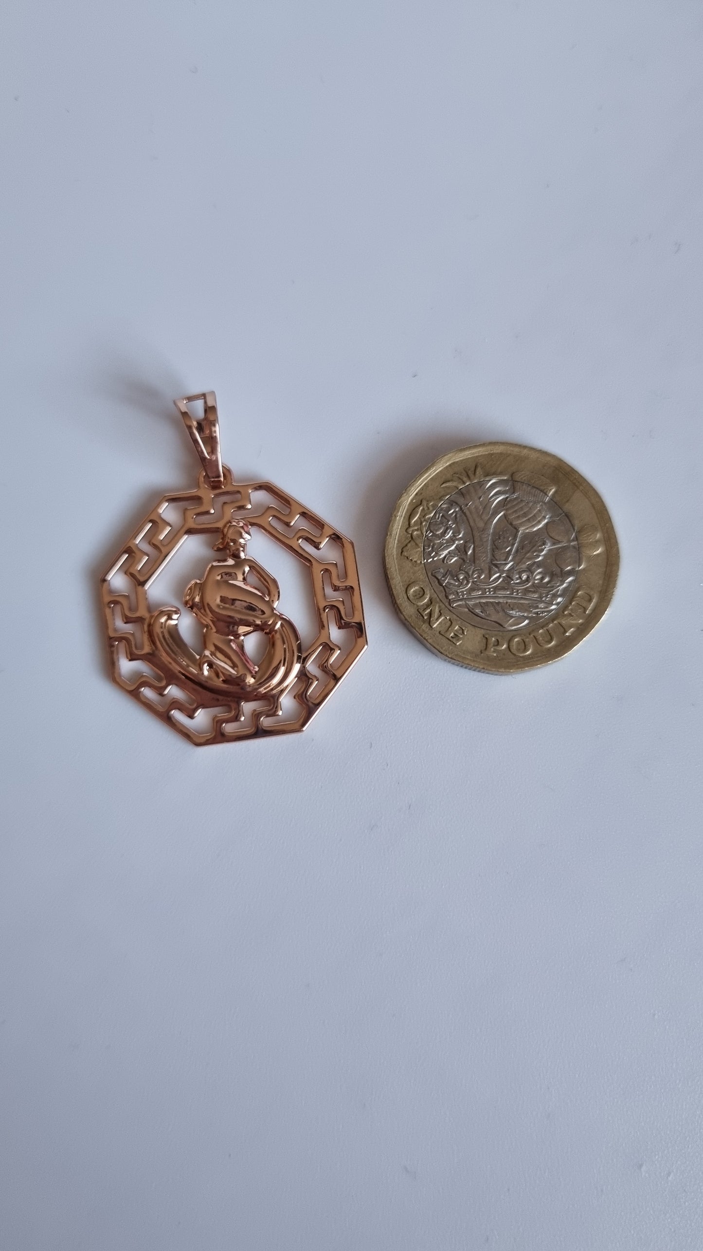 Rose gold plated pendant zodiac waterproof hypoallergenic