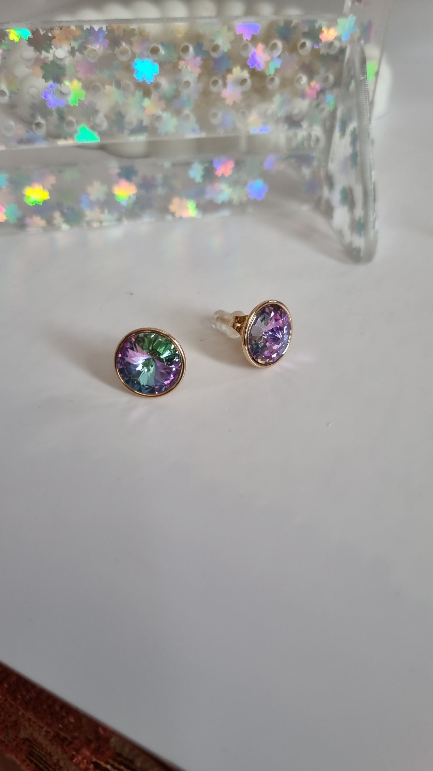 Sw. CRYSTAL earrings waterproof free nickel hypoallergenic 18kr.gold plated