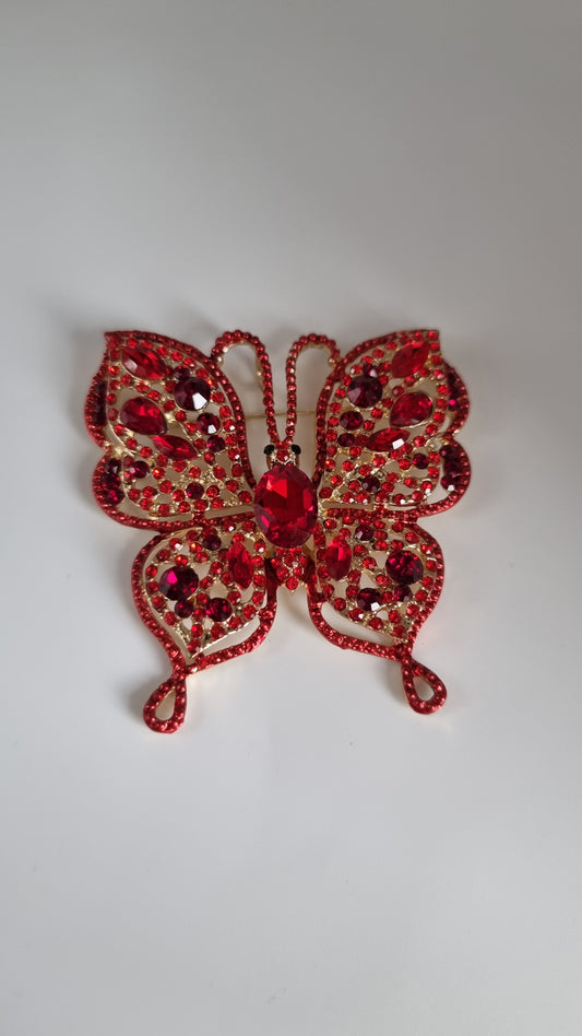 Butterfly brooche large with zircon stones
