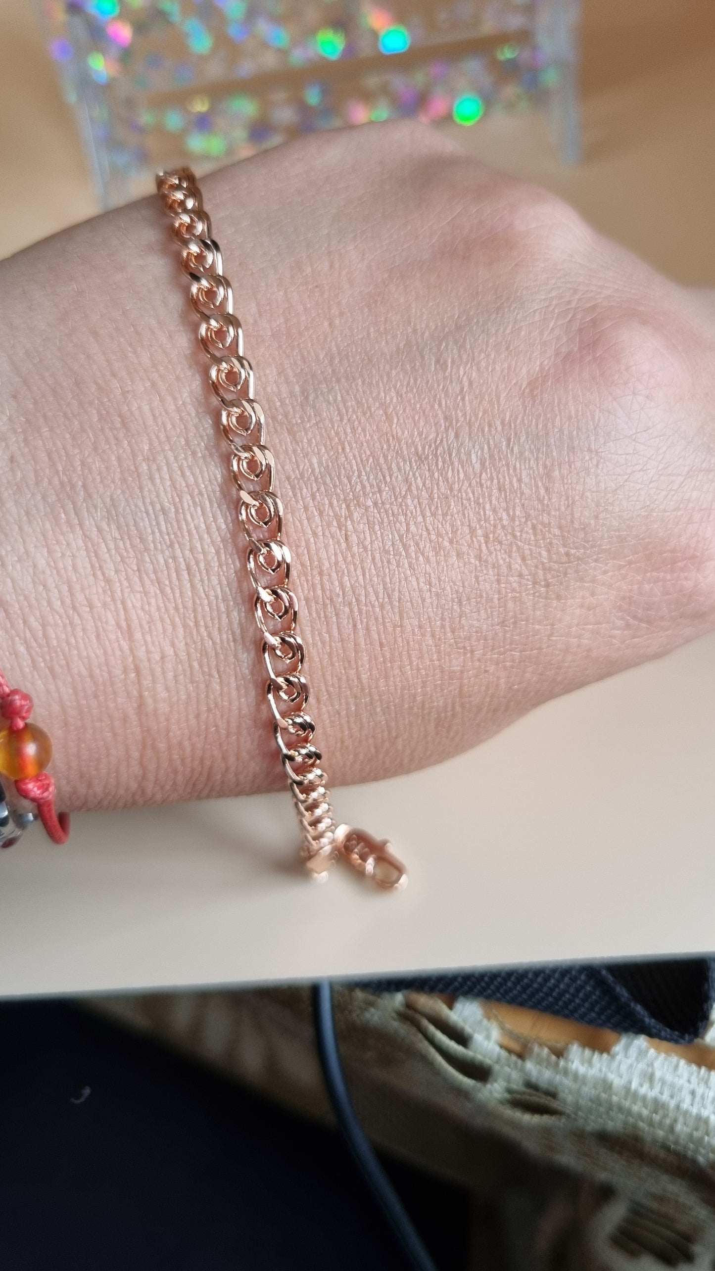 Rose gold plated bracelet unisex hypoallergenic free nickel waterproof