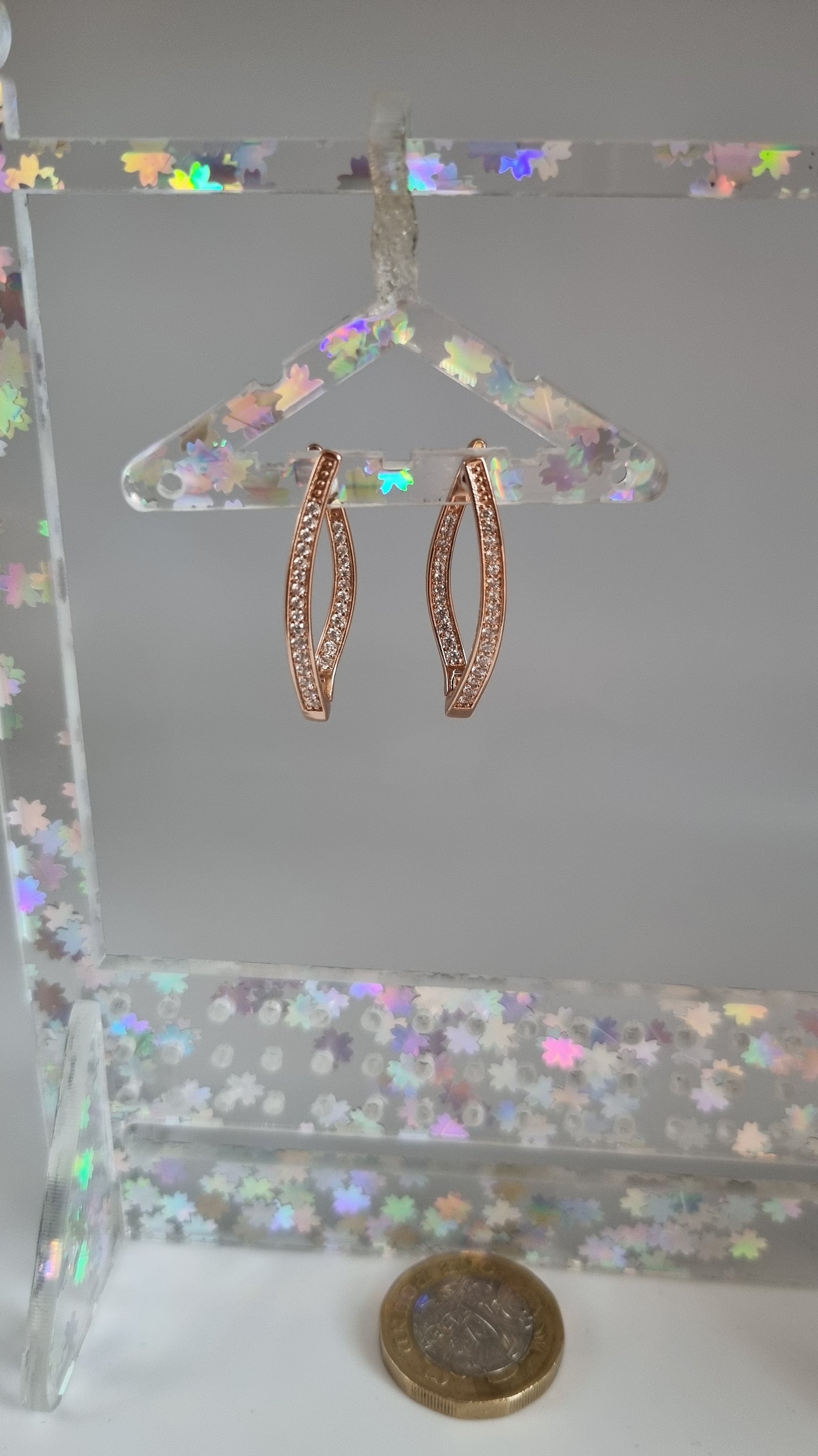 gold plated earrings with zircon stone