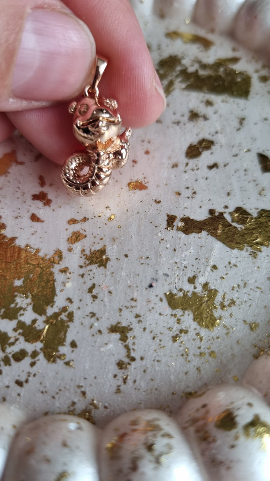 Year zodiac rose gold plated pendant Medical gold jewellery