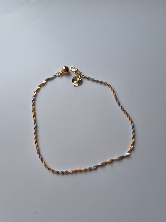 Daugiaspalvės auksu dengtos kulkšnys 18krand platinos spalvos, hipoalerginės, atsparios vandeniui