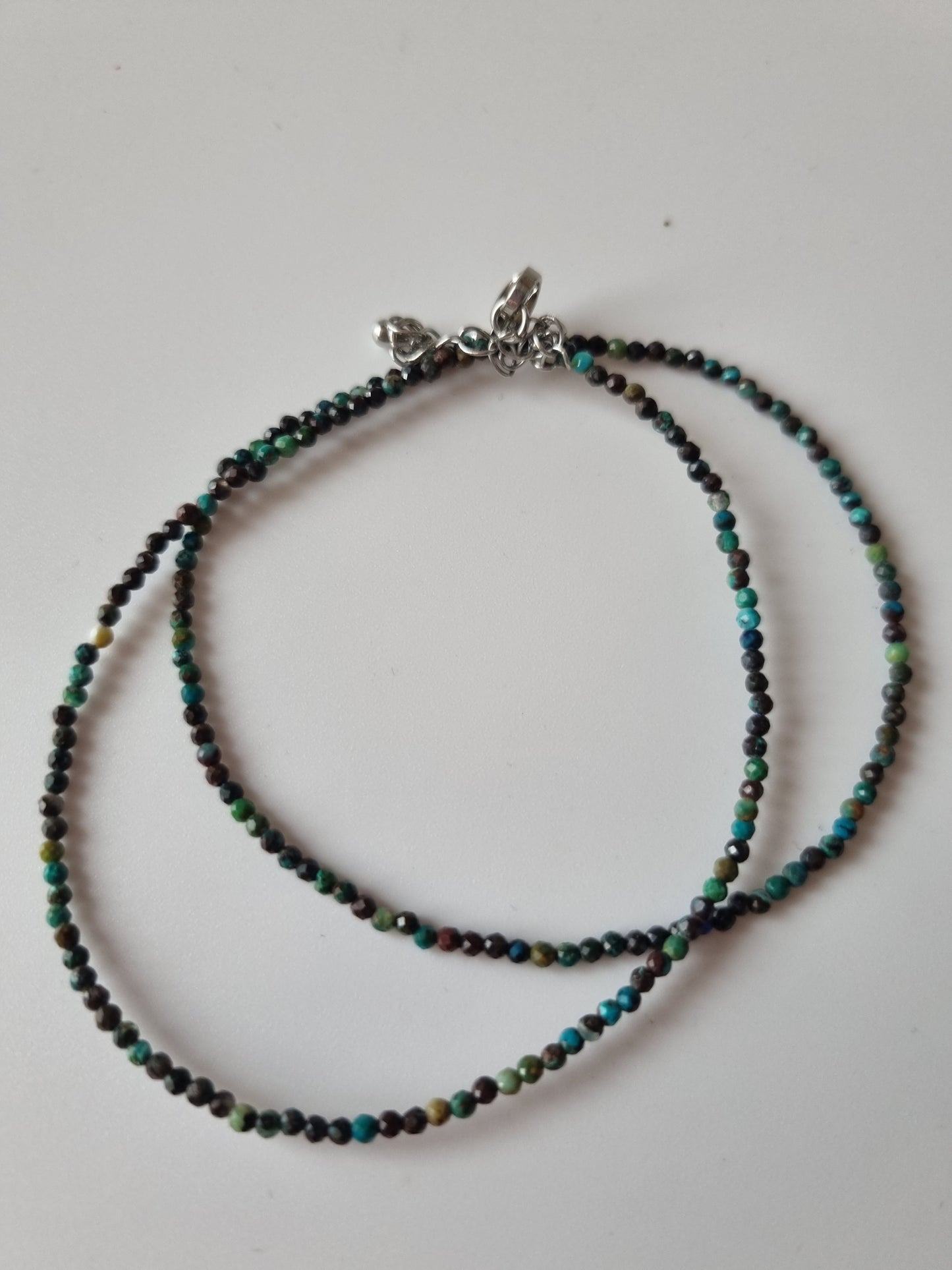Handmade choker with natural crystal Lapis Lazurite 2-3mm beautiful