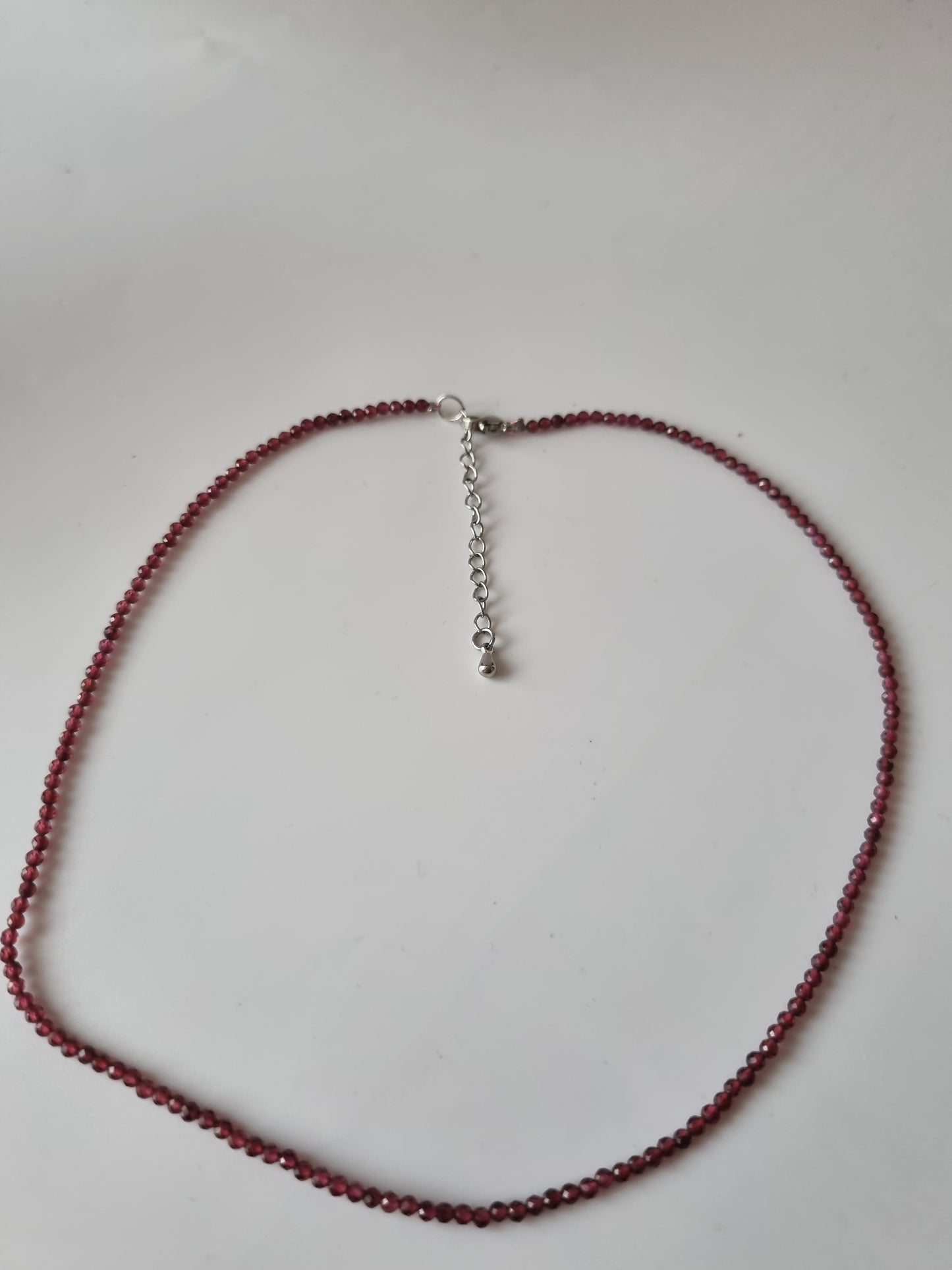 Handmade natural crystal Rhodonite granet faceted beads beautiful choker 2-3mm beads