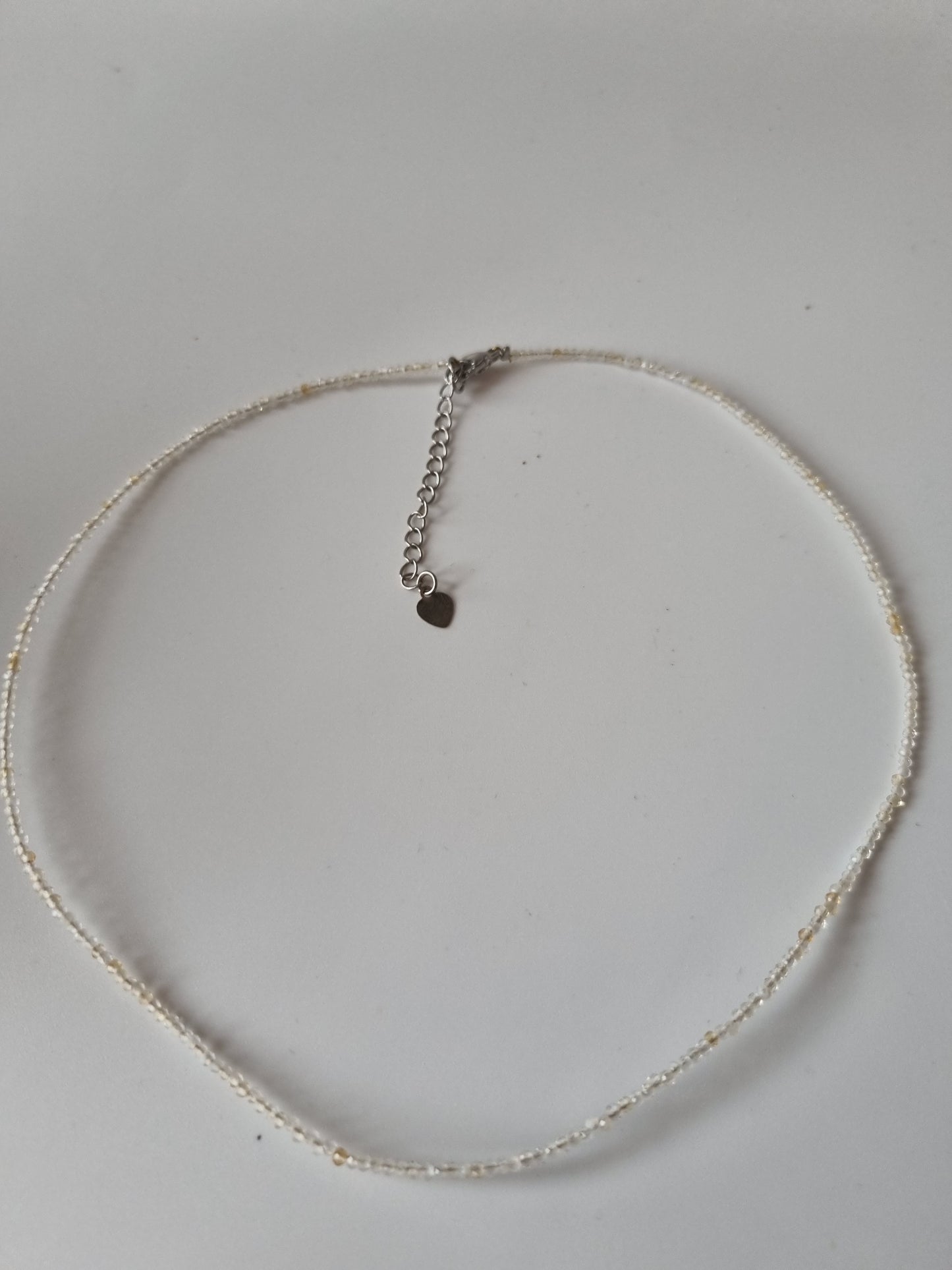 Handmade choker with gemstone crystals citrine faceted 2-3mm beautiful