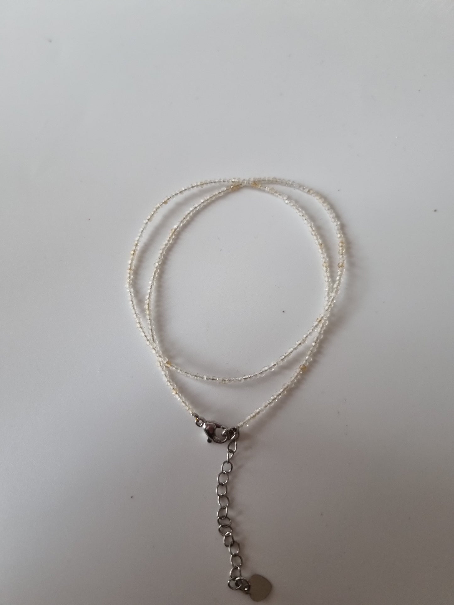 Handmade choker with gemstone crystals citrine faceted 2-3mm beautiful