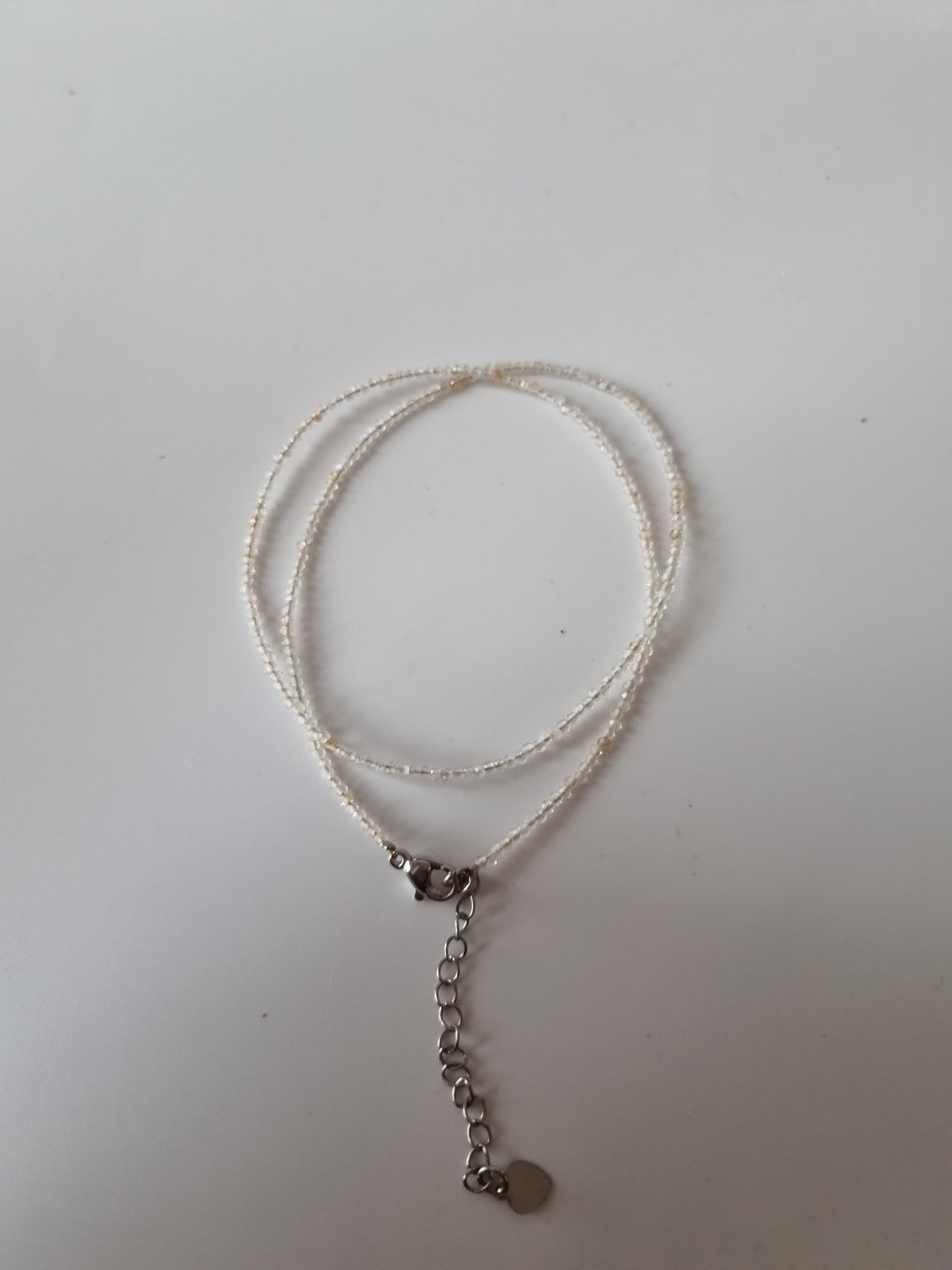 Handmade choker with gemstone crystals citrine faceted 2-3mm beautiful