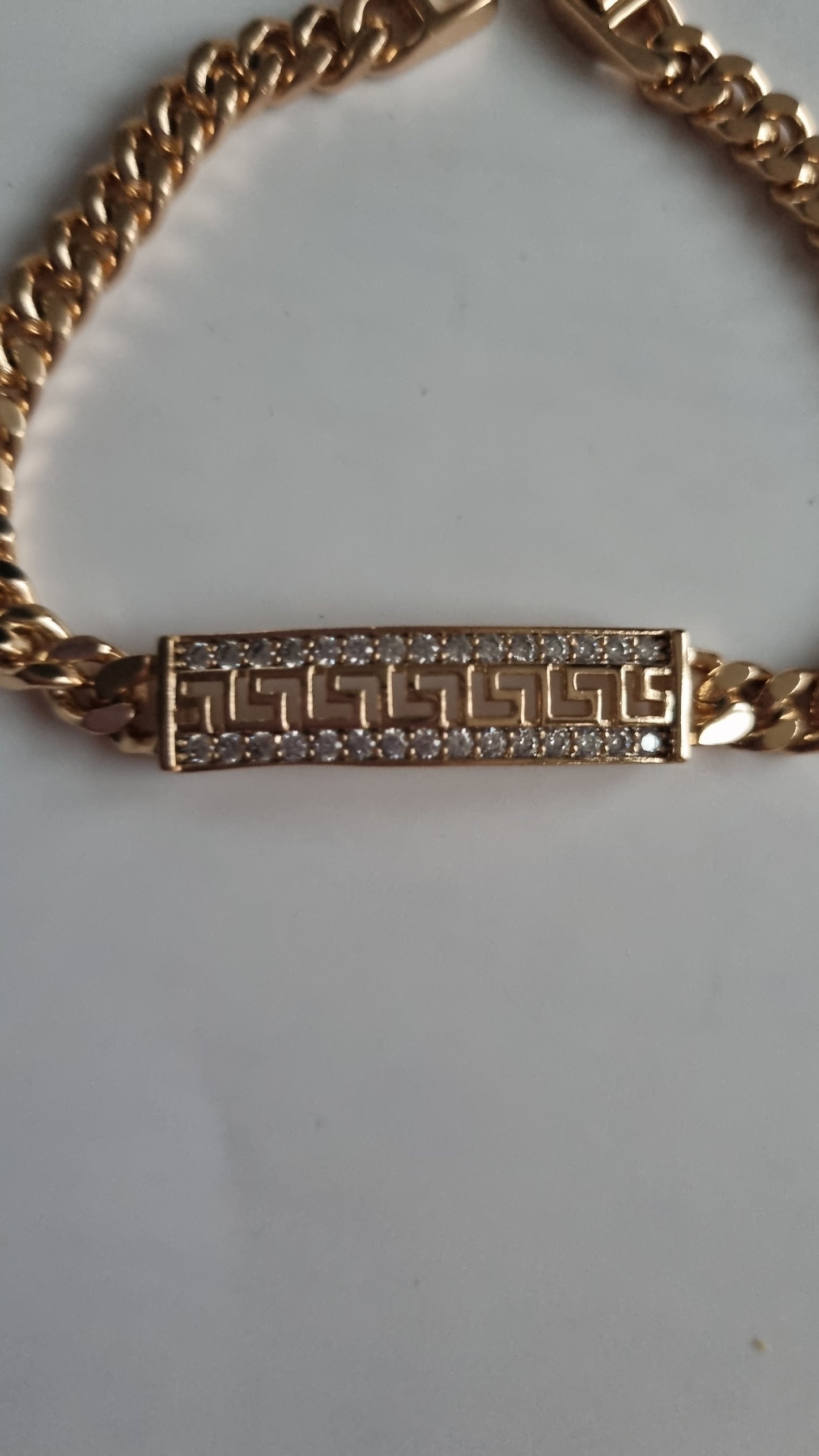 18kr gold plated bracelet with zircon crystals hypoallergenic free nickel waterproof