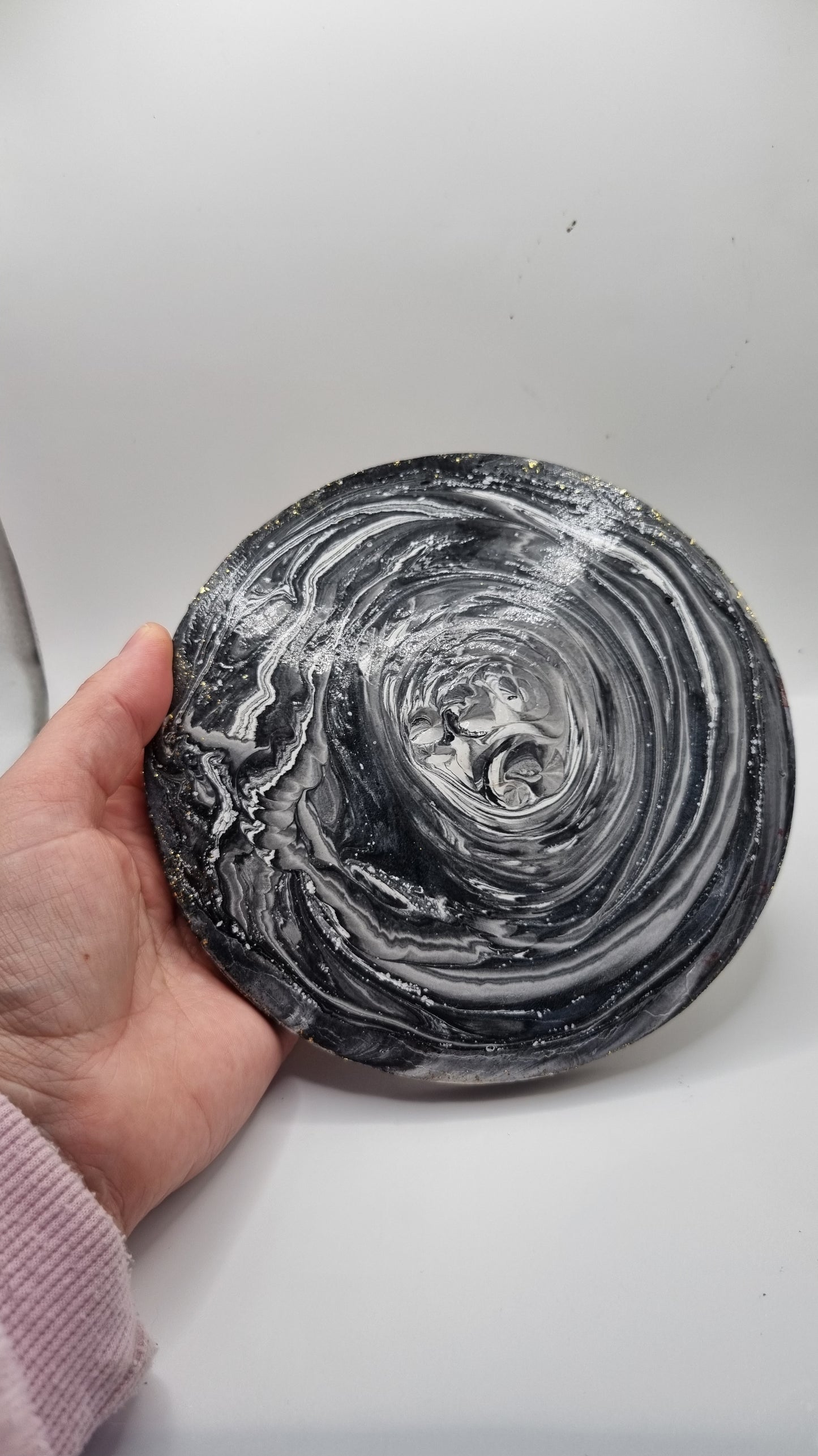 Handmade black, grey ,white colour jar,tray  decor rose beautifully decorated