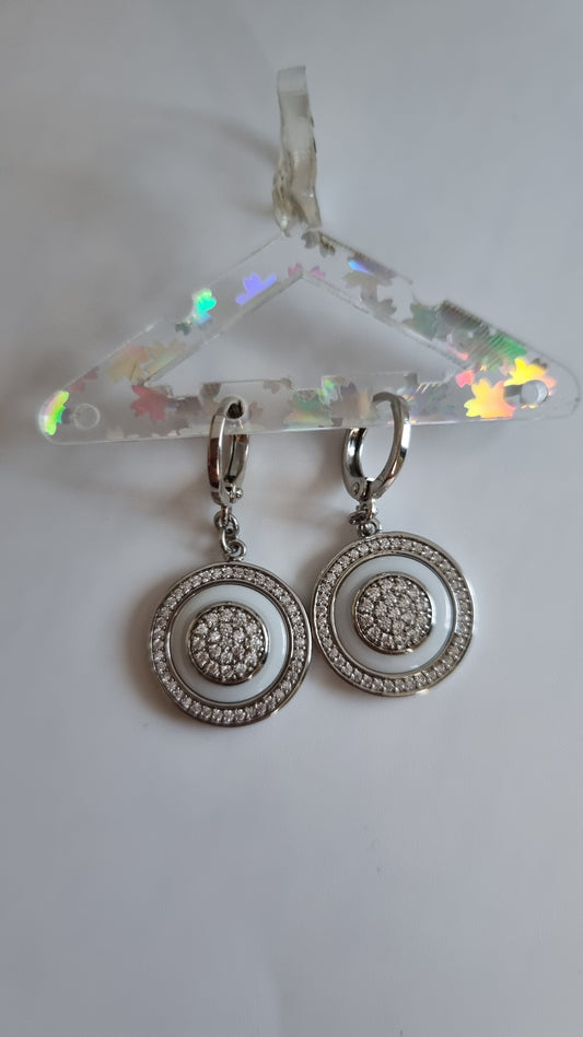 Platinum plated earrings with sw.crystal