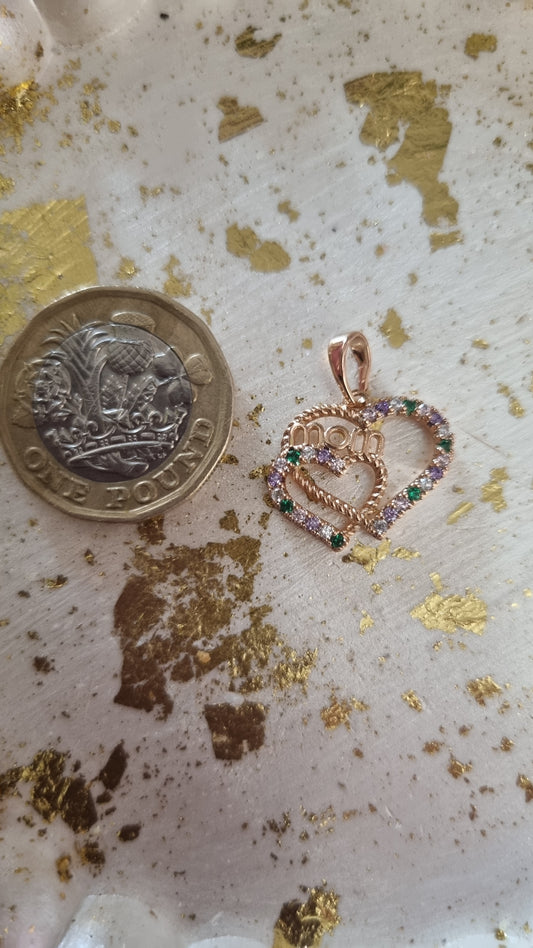 18kr.gold plated pendant with sw.crystal