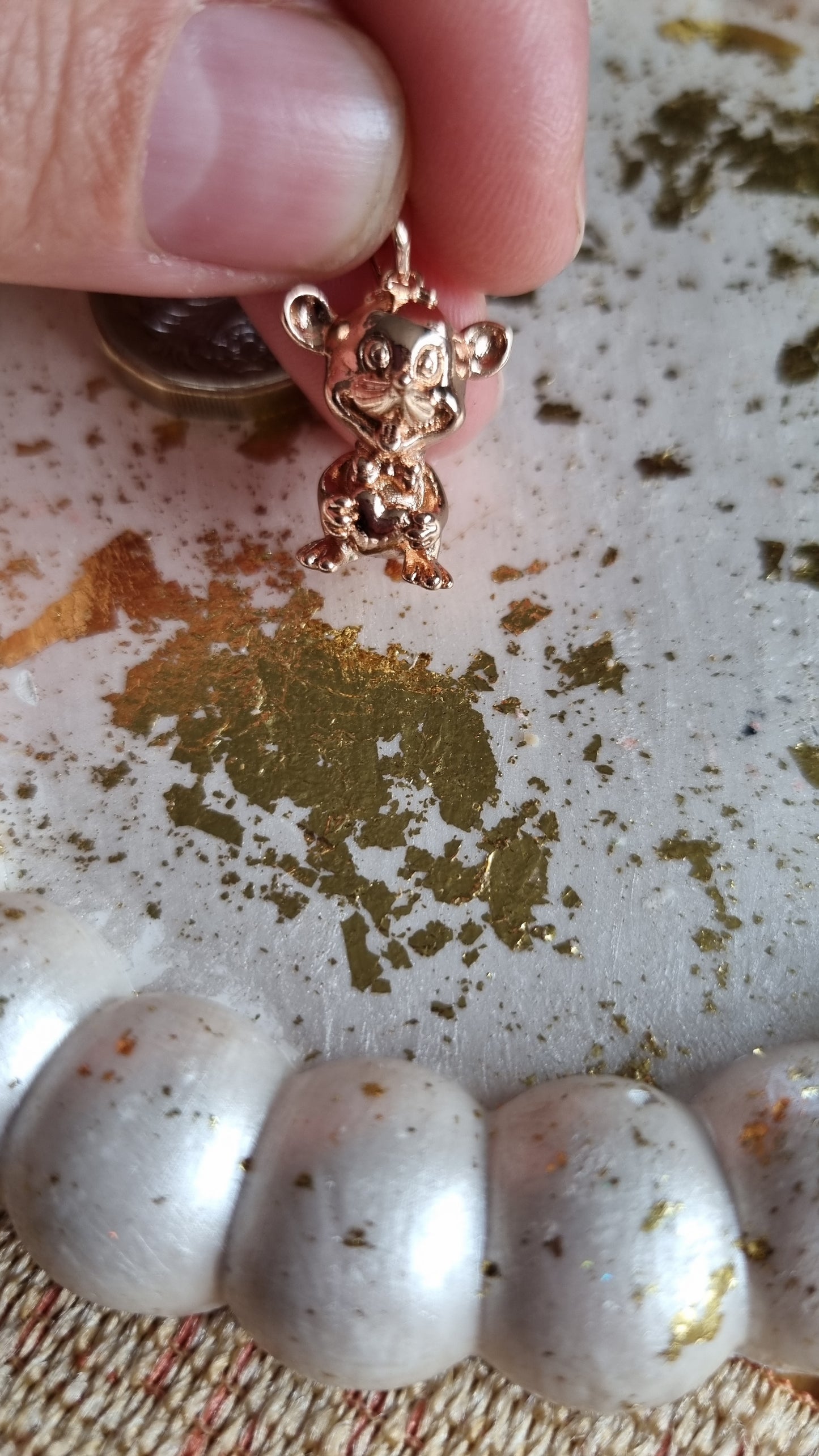 Year zodiac rose gold plated pendant Medical gold jewellery