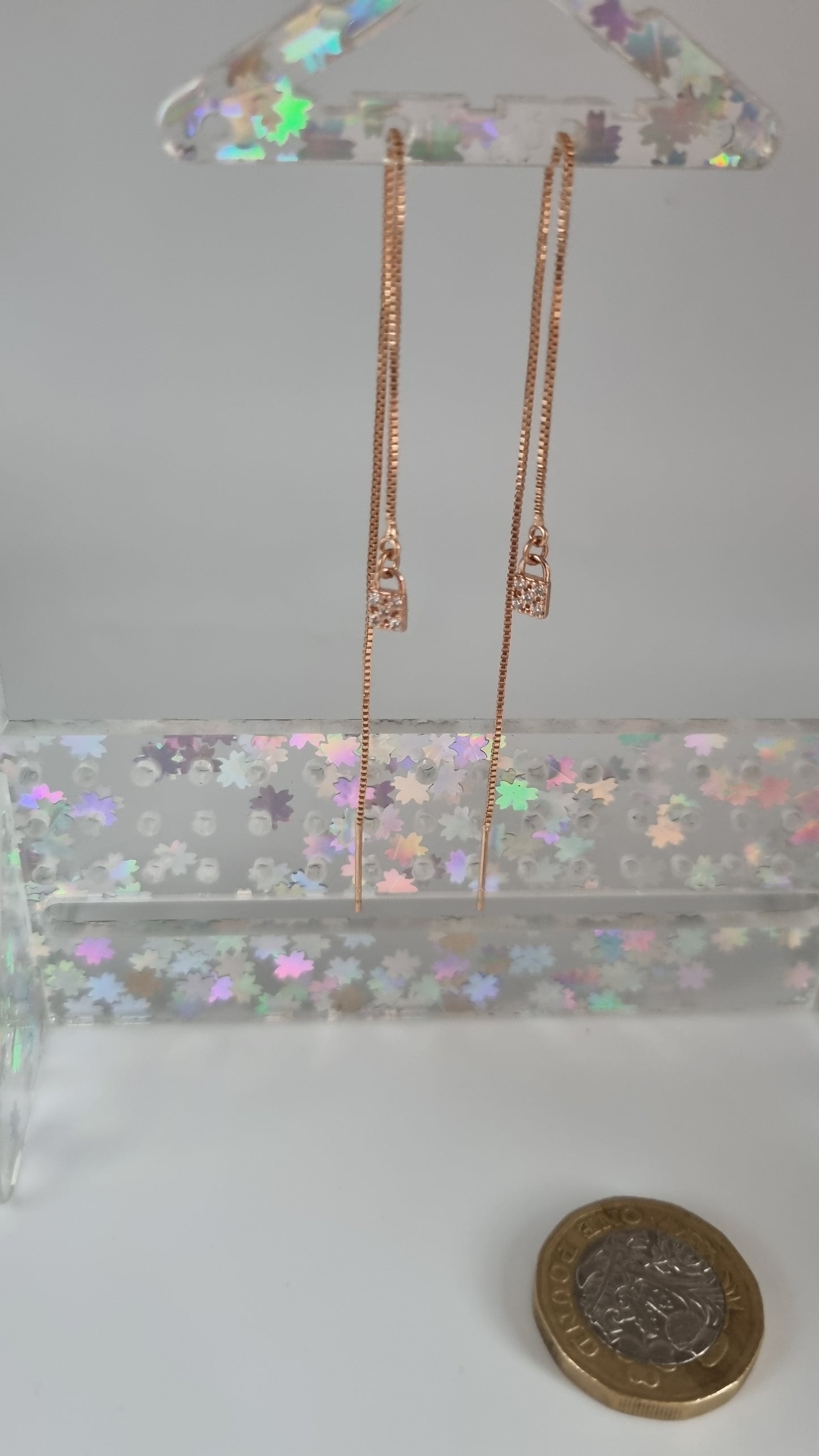 Rose gold plated earrings with sw.crystal