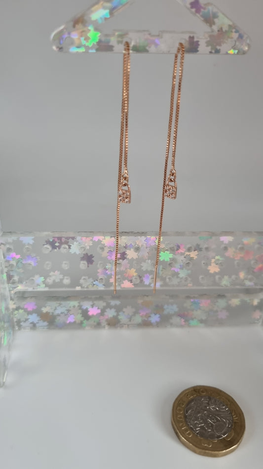 Rose gold plated earrings with sw.crystal