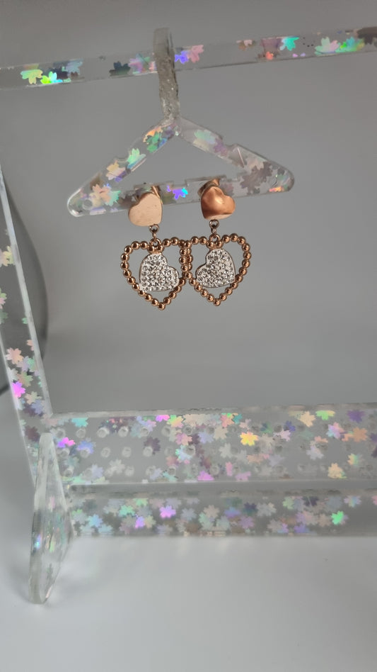 Earings stainless steel with sw.crystal waterproof