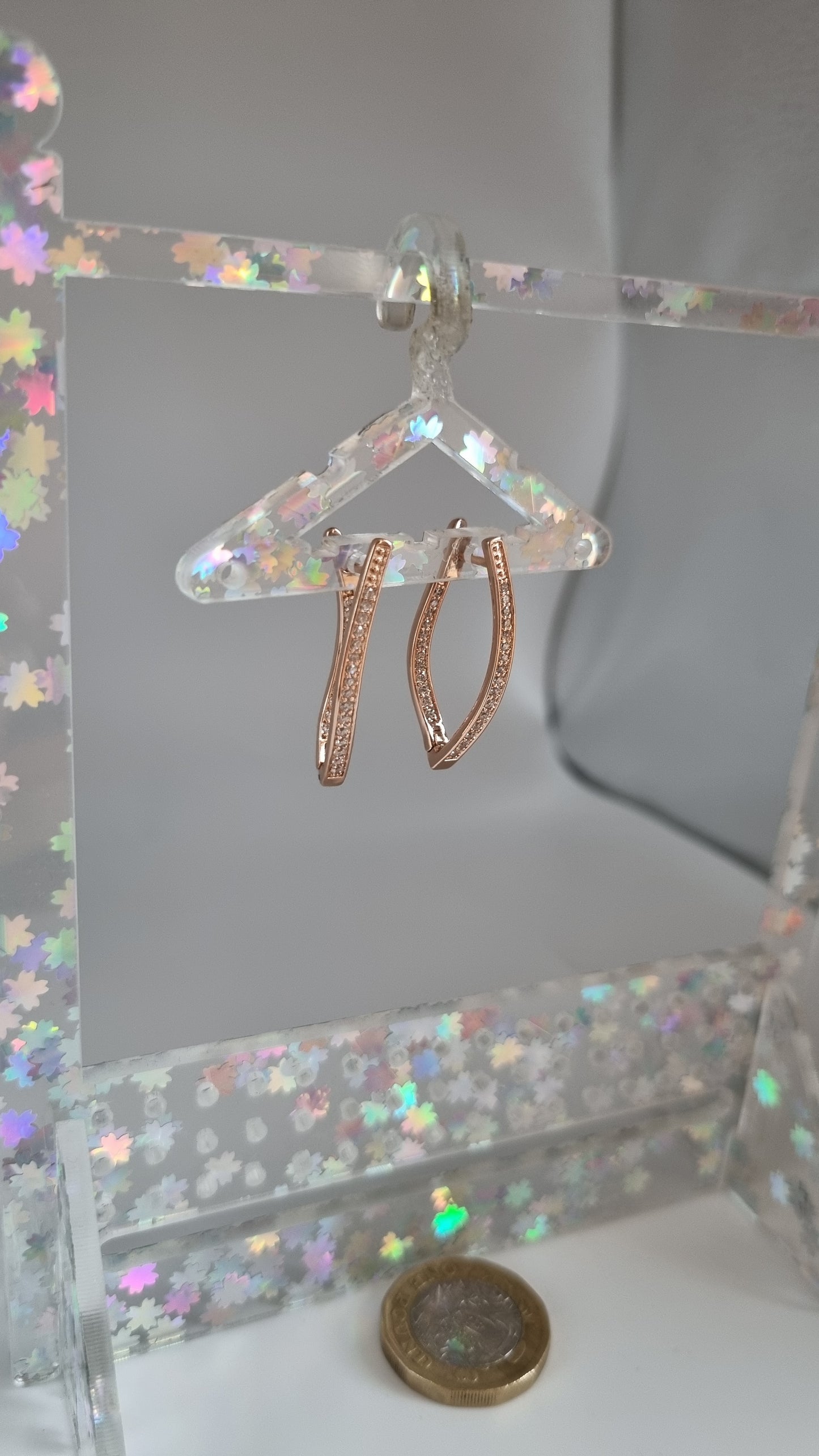 gold plated earrings with zircon stone