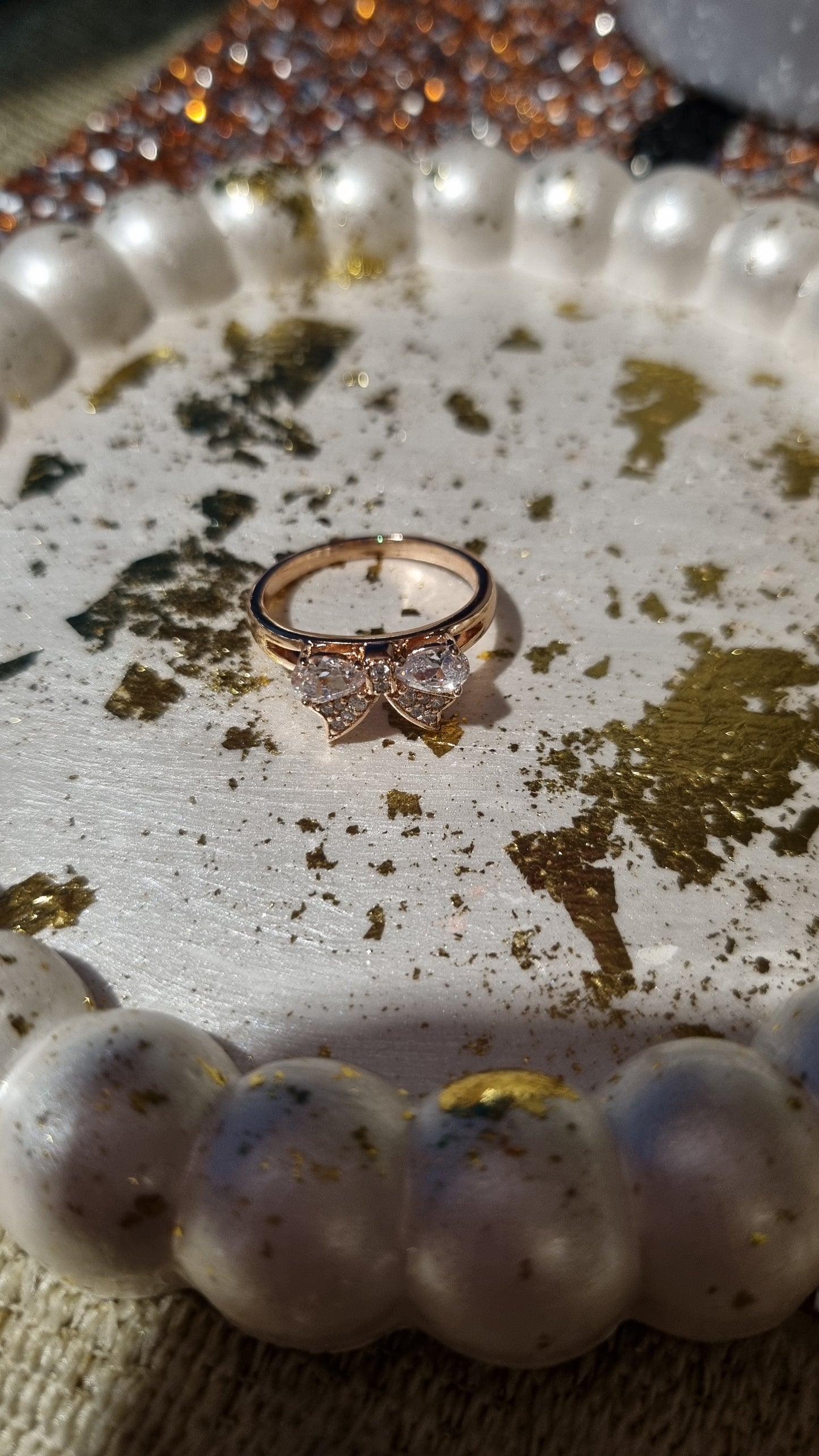Rose gold plated rings with zircon stone beautiful rings