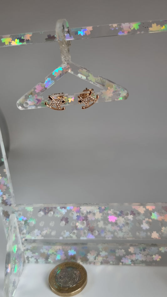18kr.gold plated stud earrings with zircon stone