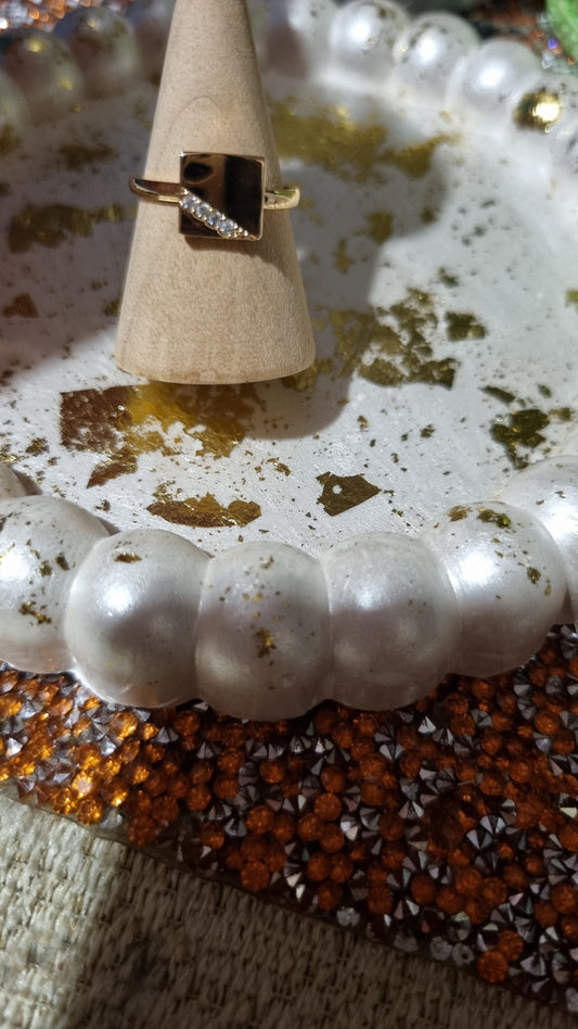 18kr.Gold plated rings with zircon stone